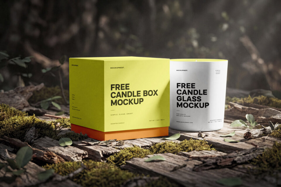 Candle Box Vector Free Candle Box Mockup PSD | Mockuptree
