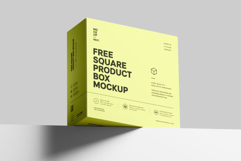 Free Square Product Box Mockup | Mockuptree