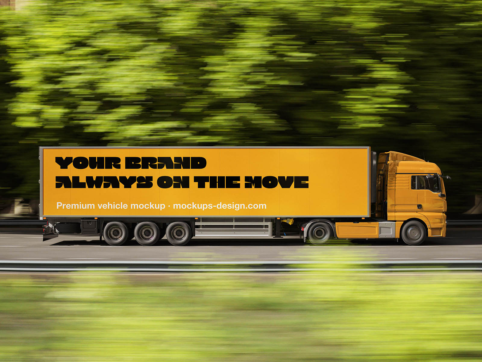 Free Highway Trailer Mockup