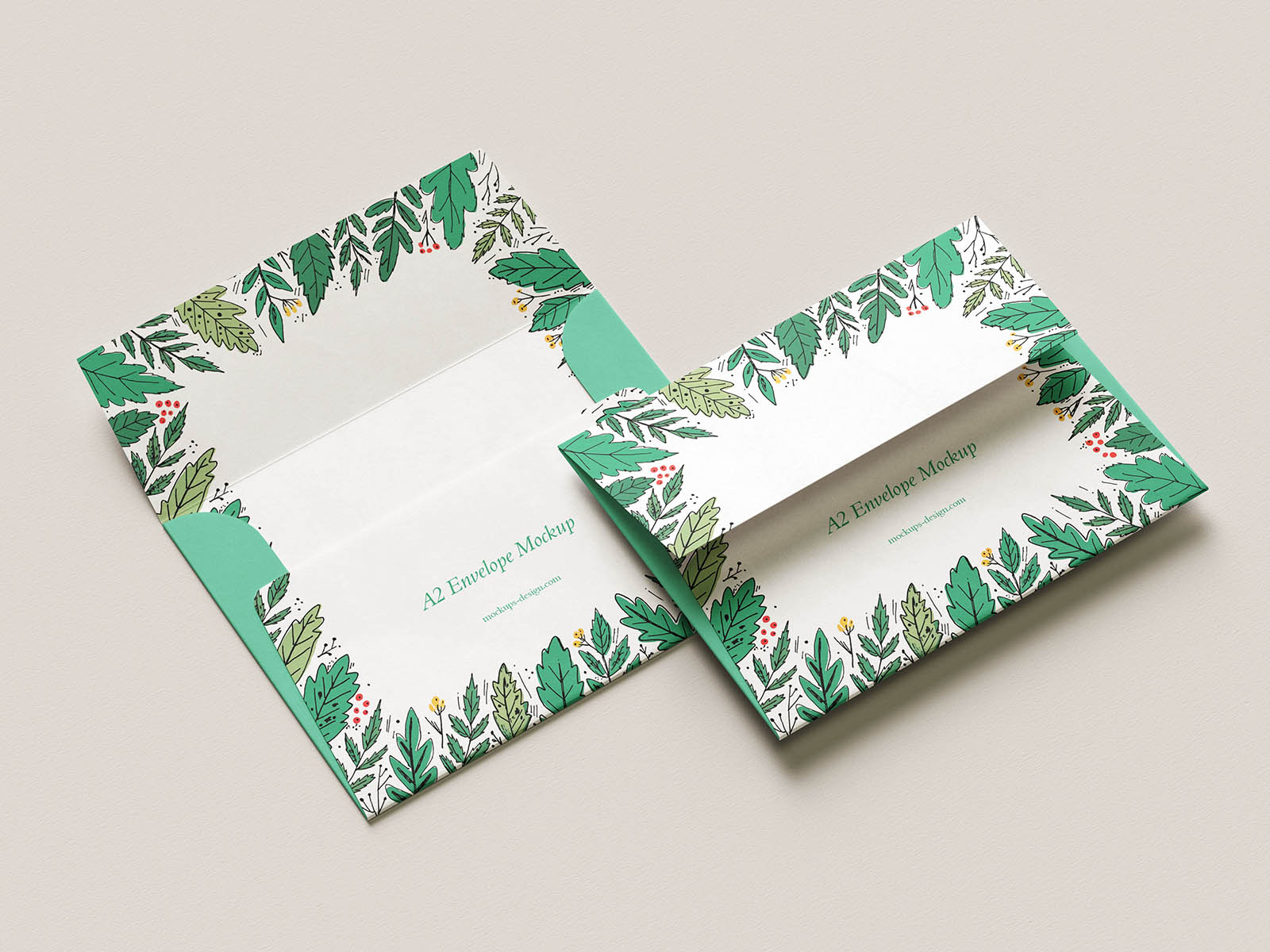 Free Open A2 Envelope Mockup