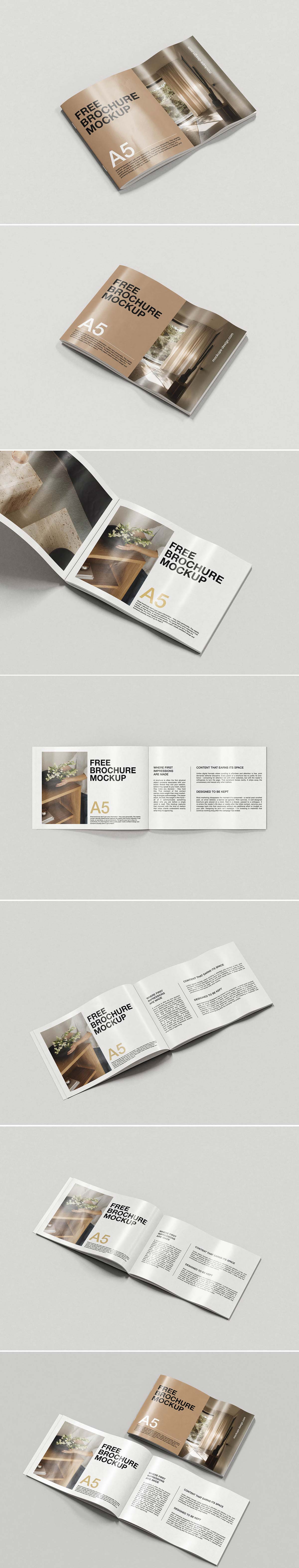 Free Curved A5 Brochure Mockup Free Curved A5 Brochure Mockup