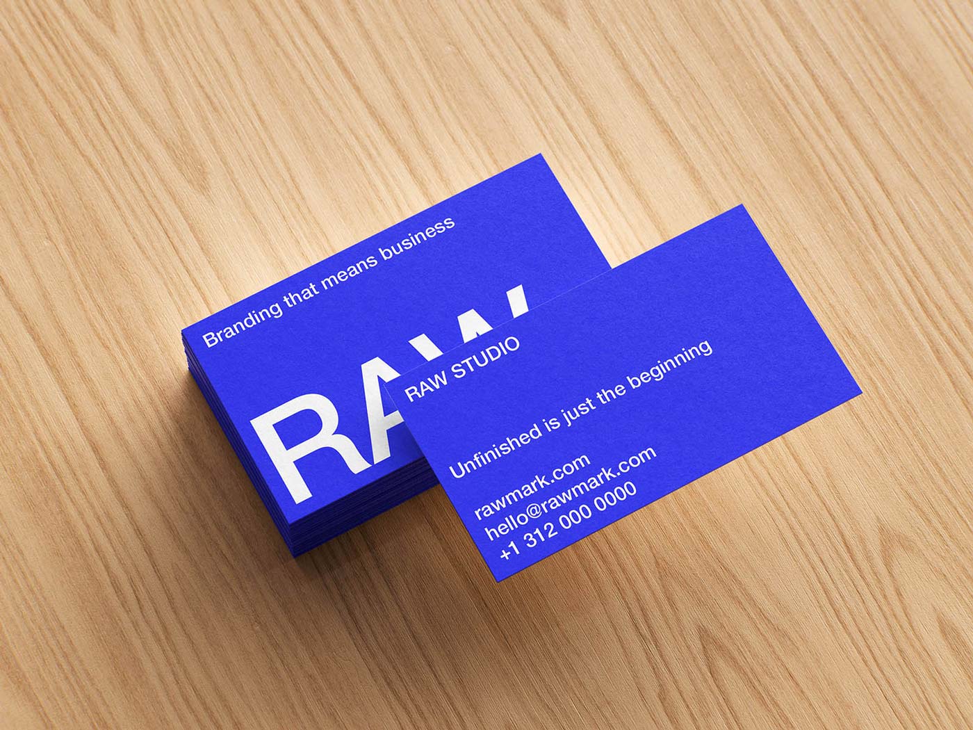 Free Woodgrain Business Card Mockup