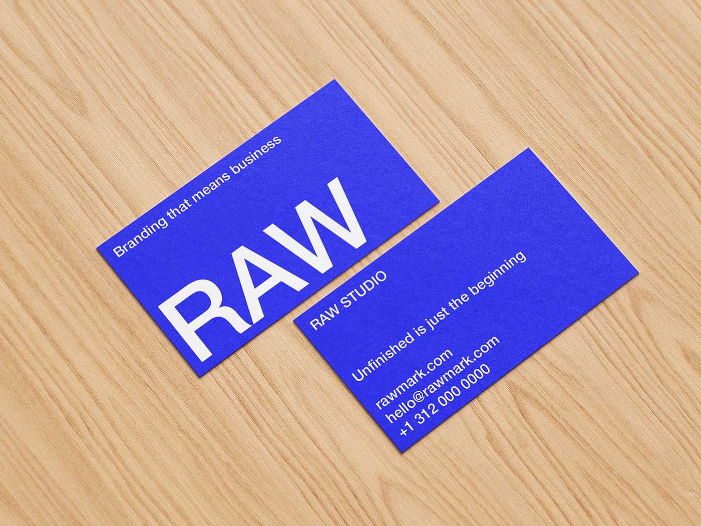 Free Woodgrain Business Card Mockup