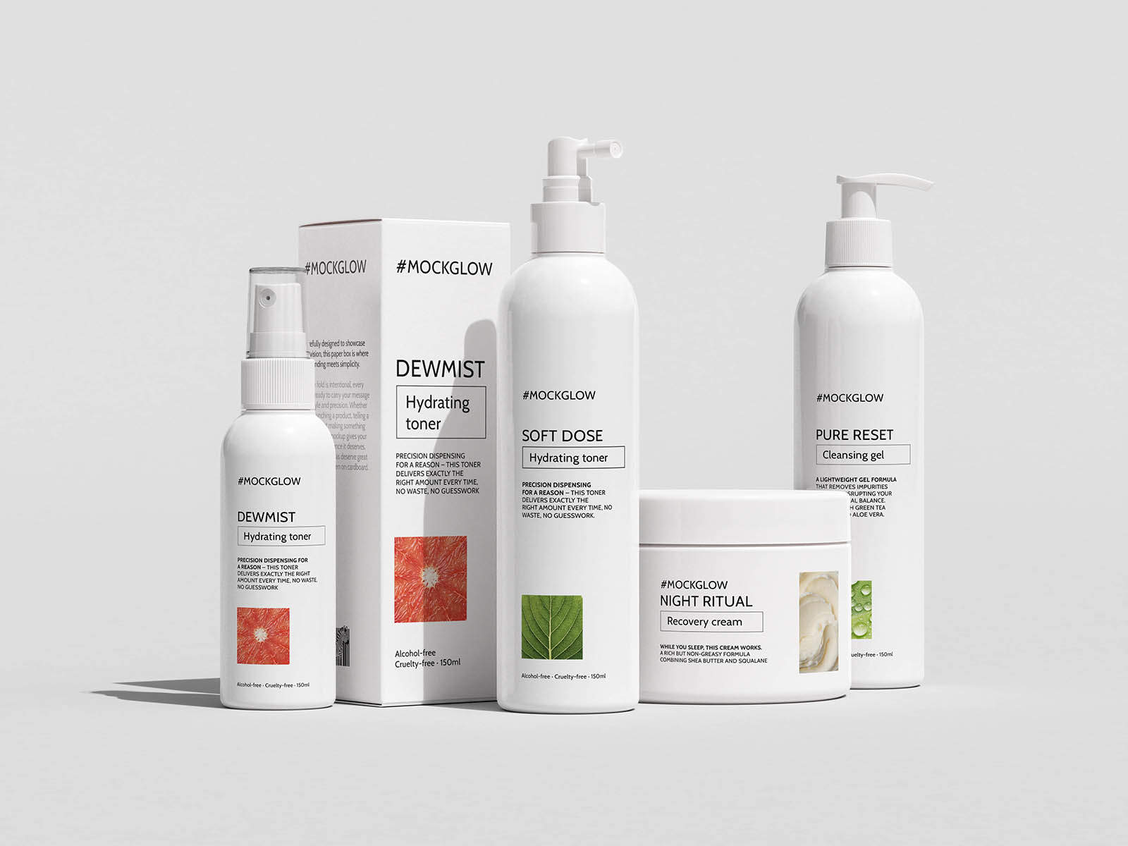 Free Five Piece Cosmetic Mockup Free Five Piece Cosmetic Mockup