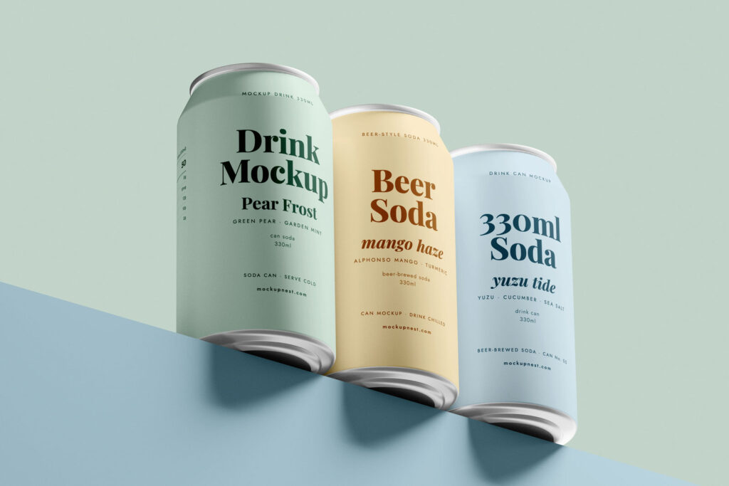 Free Soda Can Mockups PSD