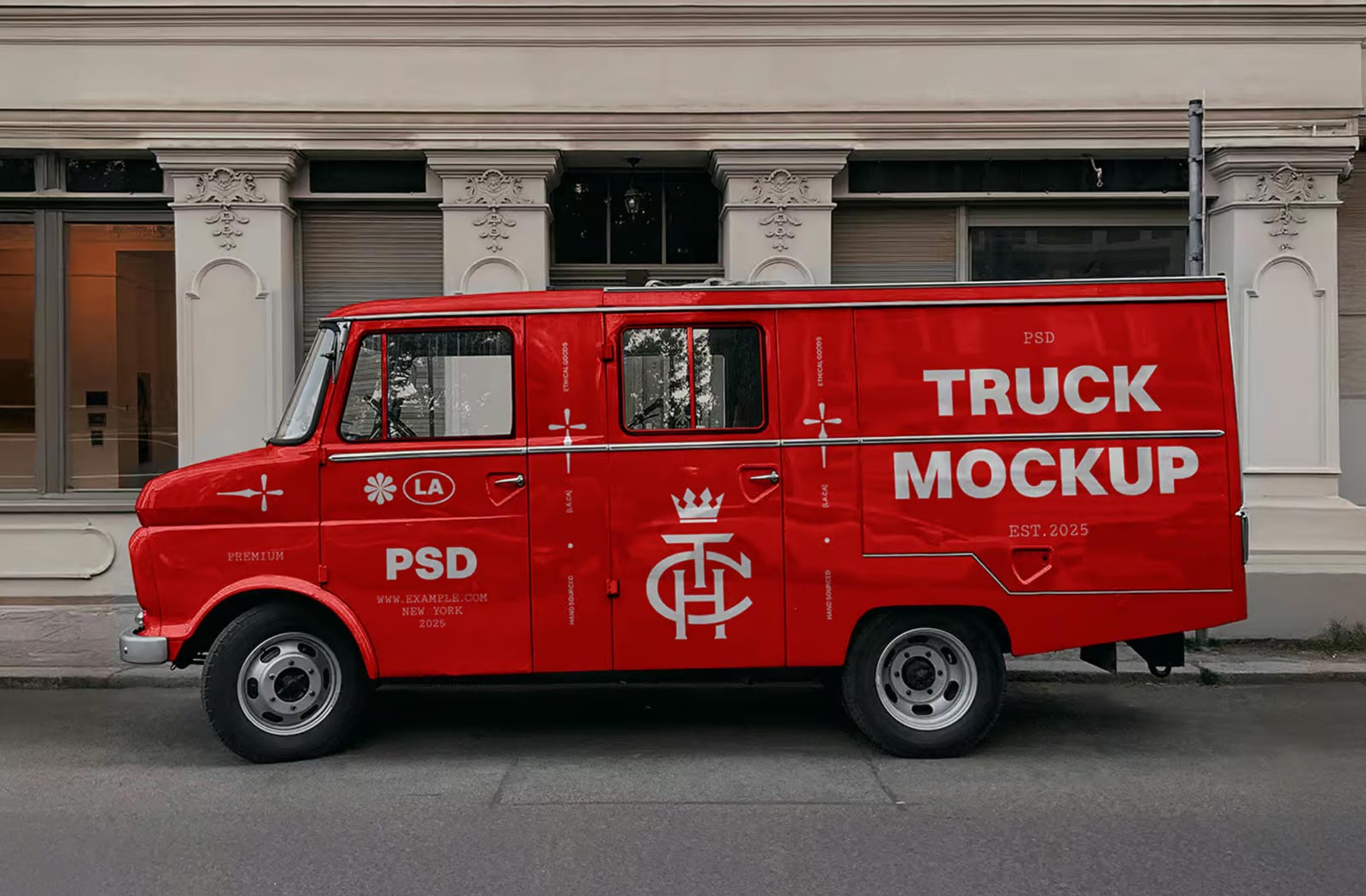 Free Building Truck Mockup