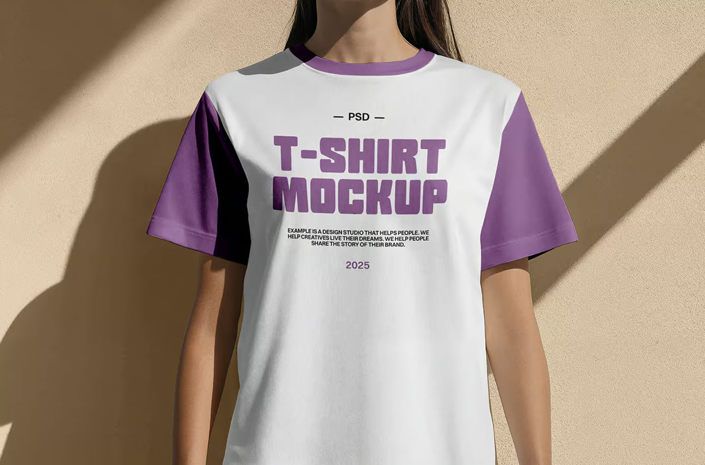 Free Women Standing Wearing T-Shirt Mockup