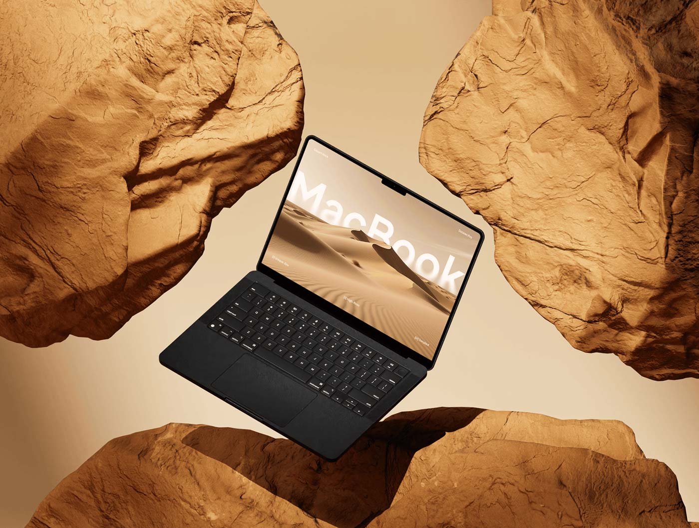 Free Floating MacBook Pro Mockup