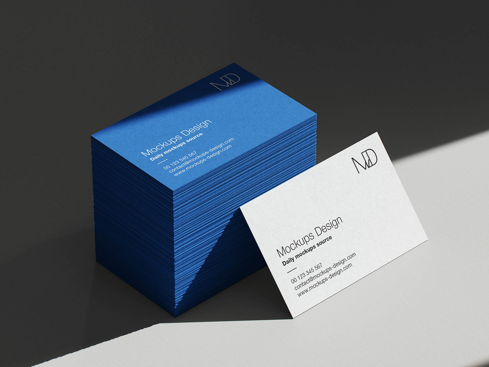 Free Stacked Business Card Mockup