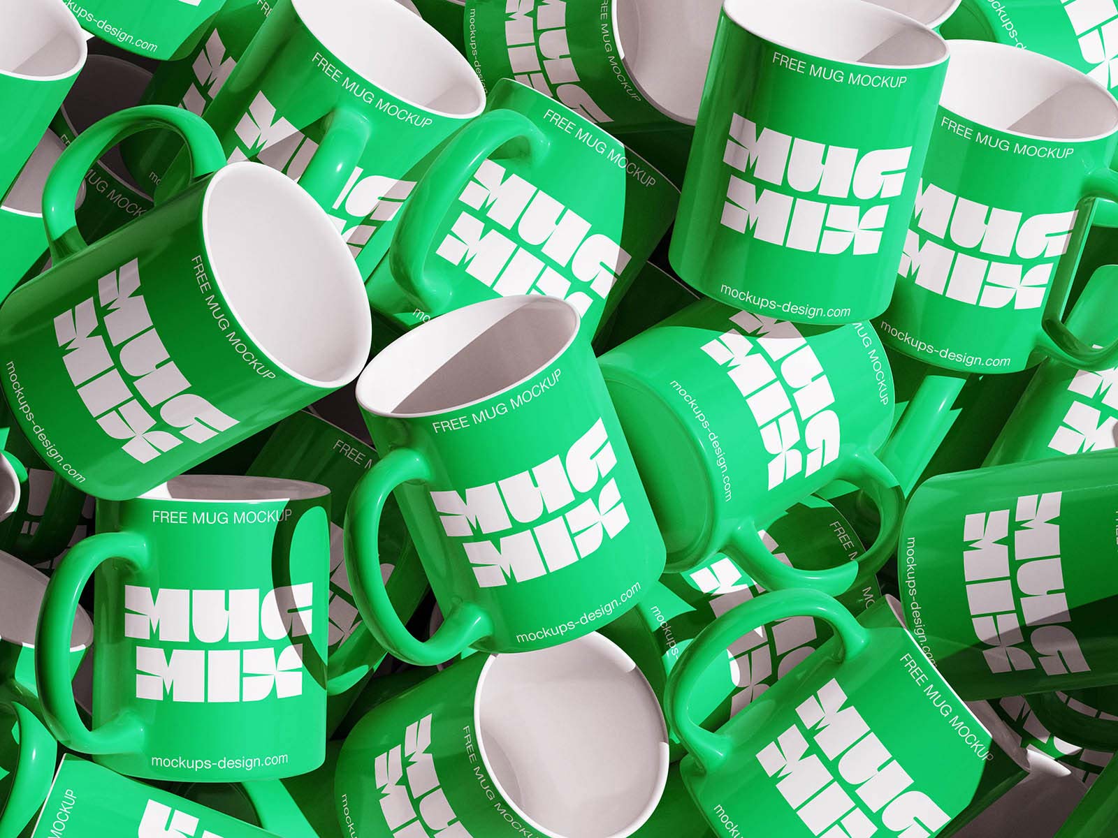 Free Glossy Ceramic Mug Mockup
