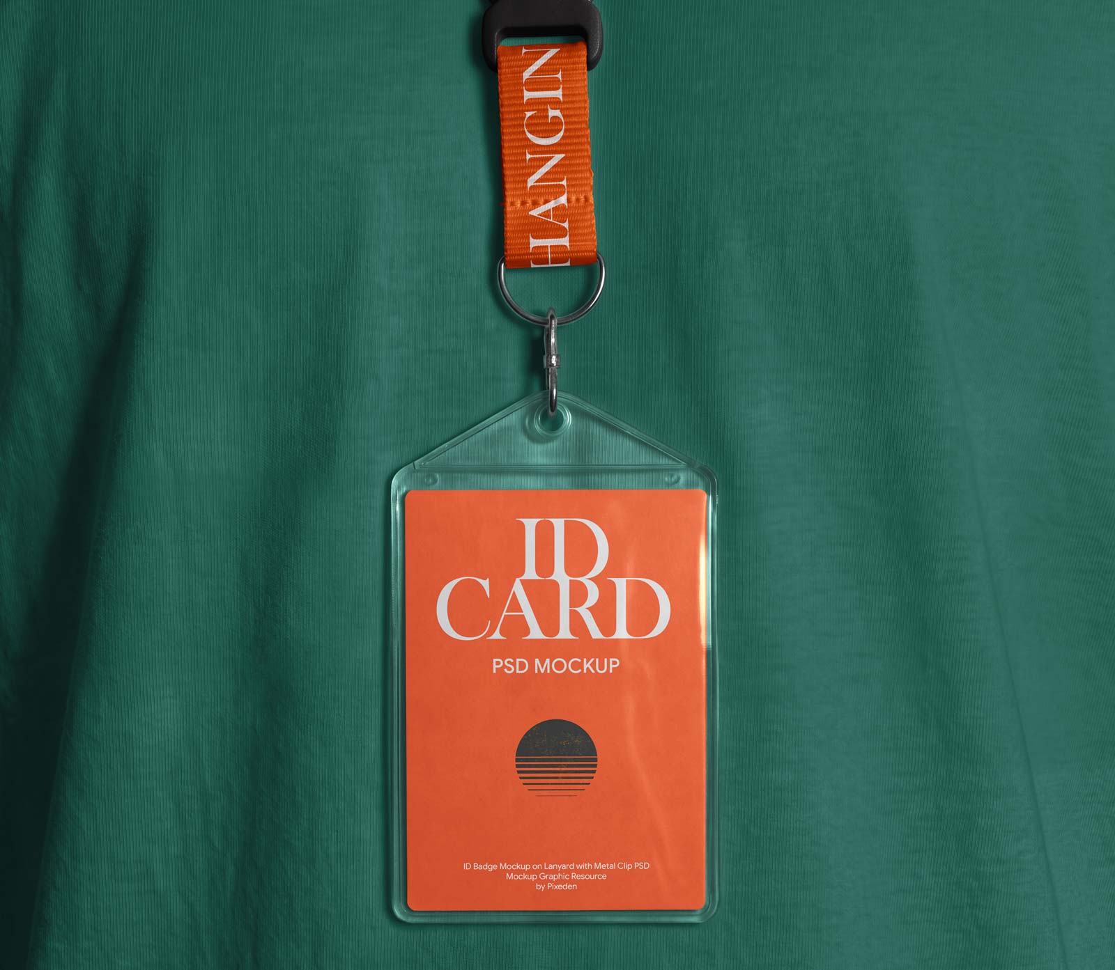 Free Lanyard ID Badge Mockup