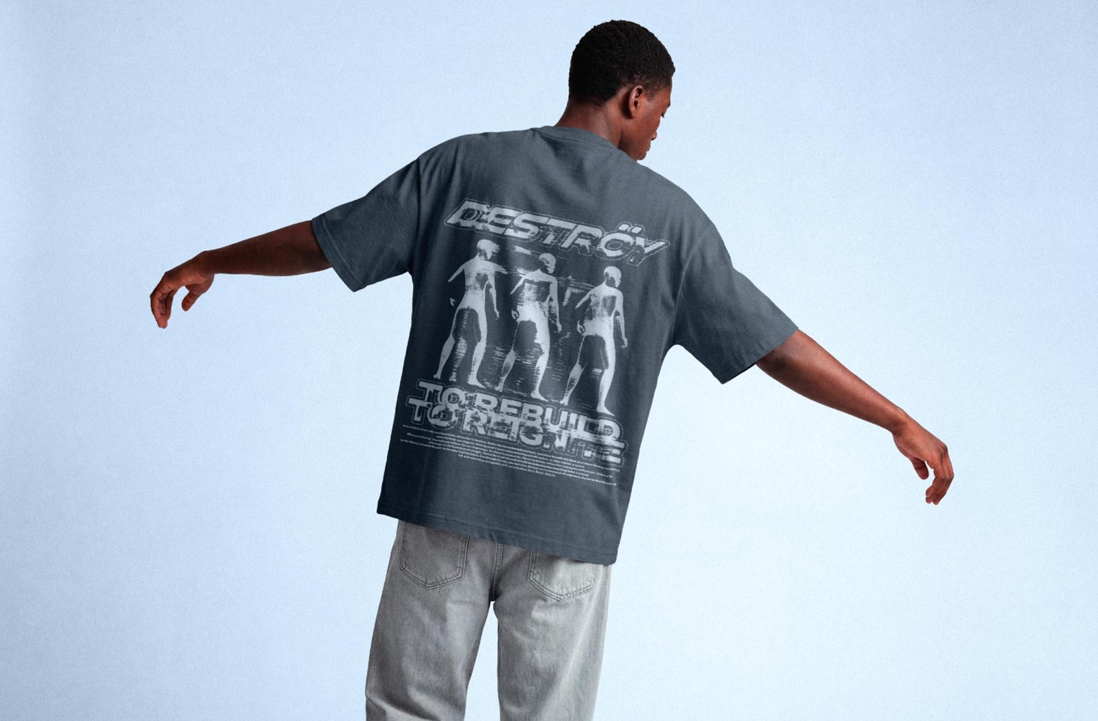 Free Back Print T-Shirt Mockup