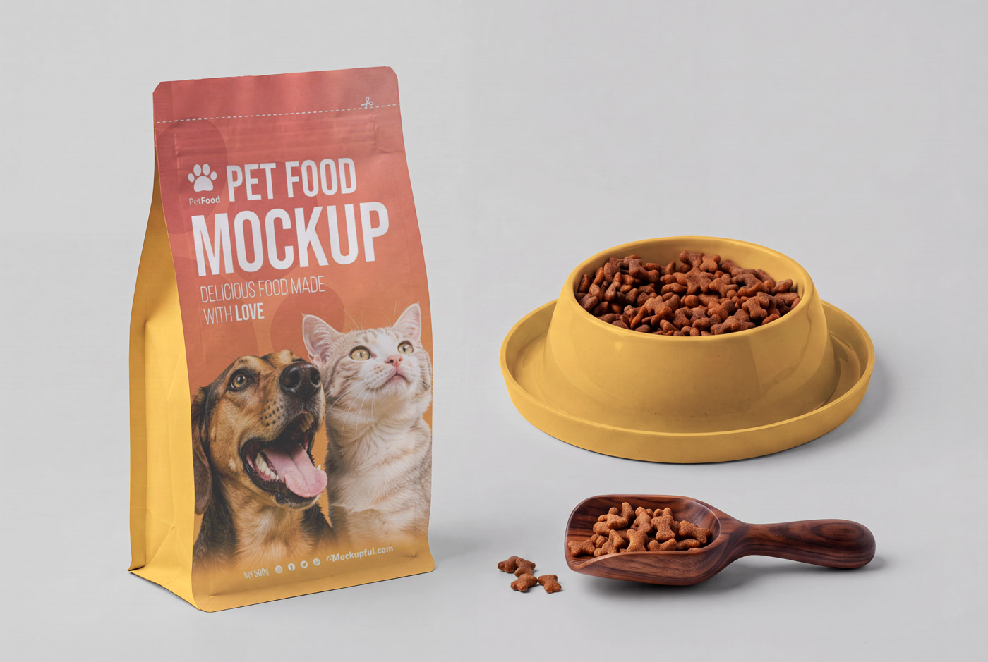 Free Pet Food Packaging Mockup