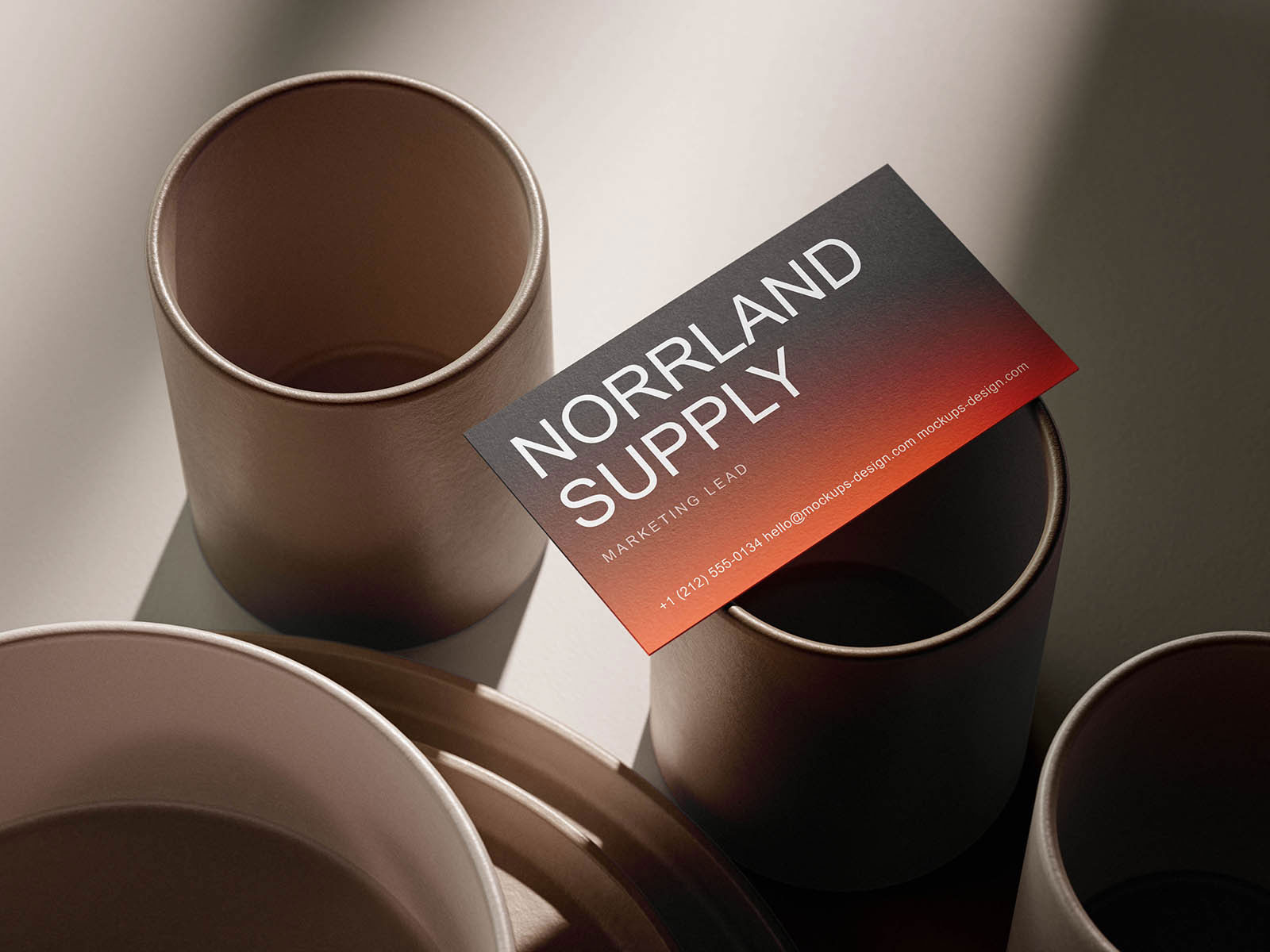 Free Ceramic Business Card Mockup