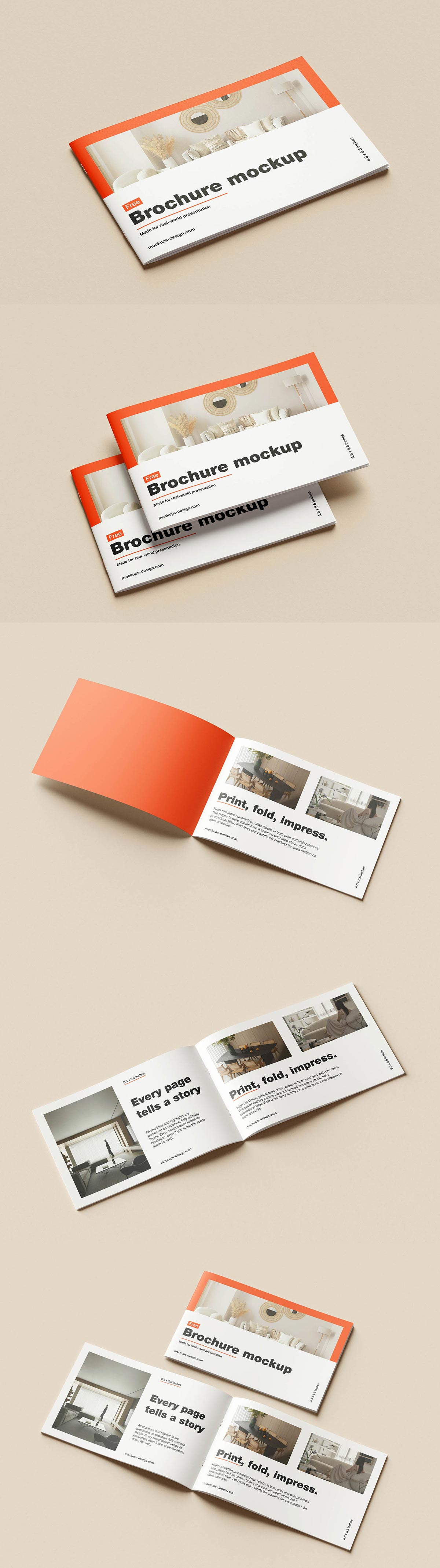 Free Landscape Half Letter Brochure Mockup Free Landscape Half Letter Brochure Mockup