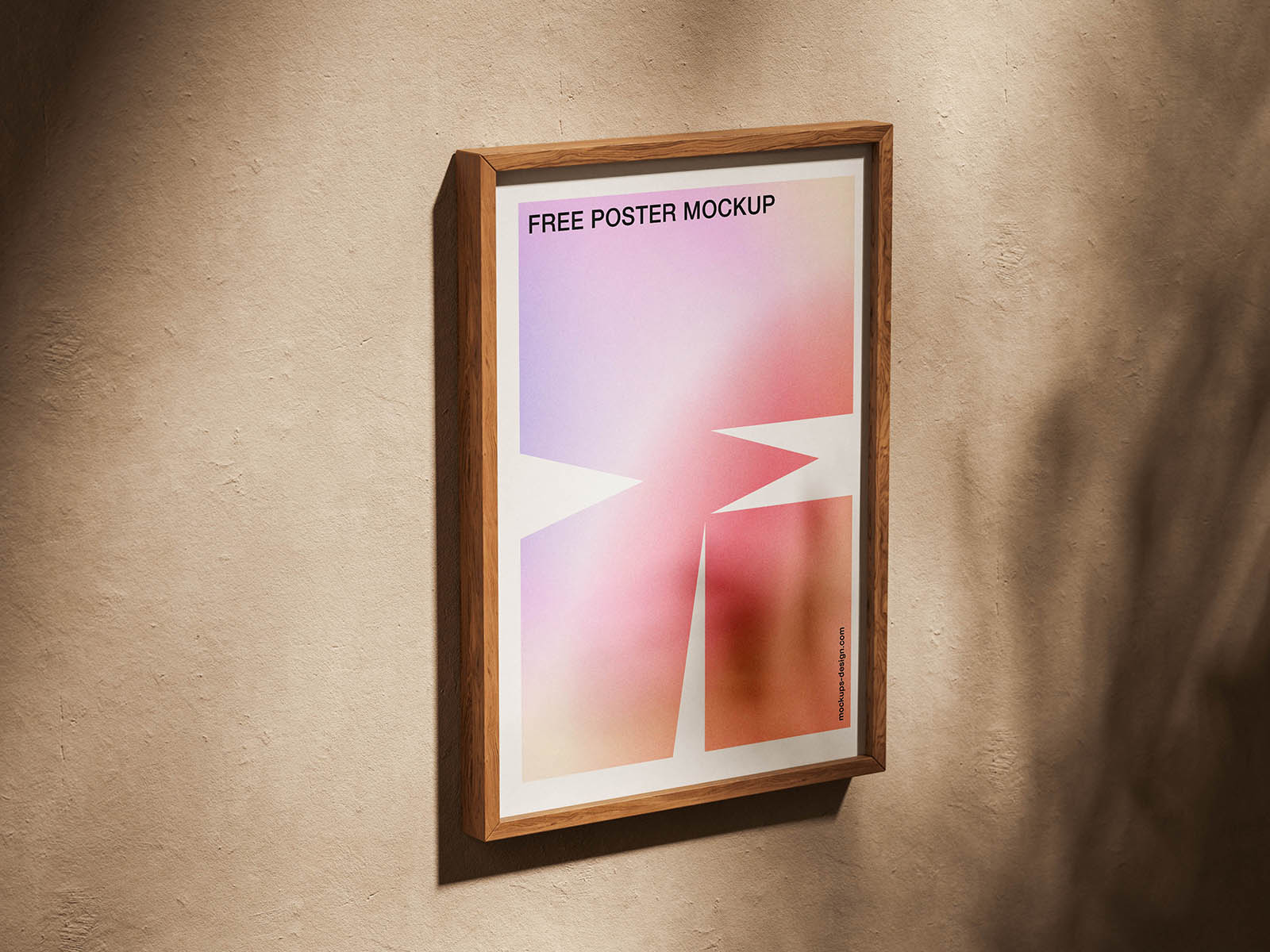 Free Oak-Framed Poster Mockup
