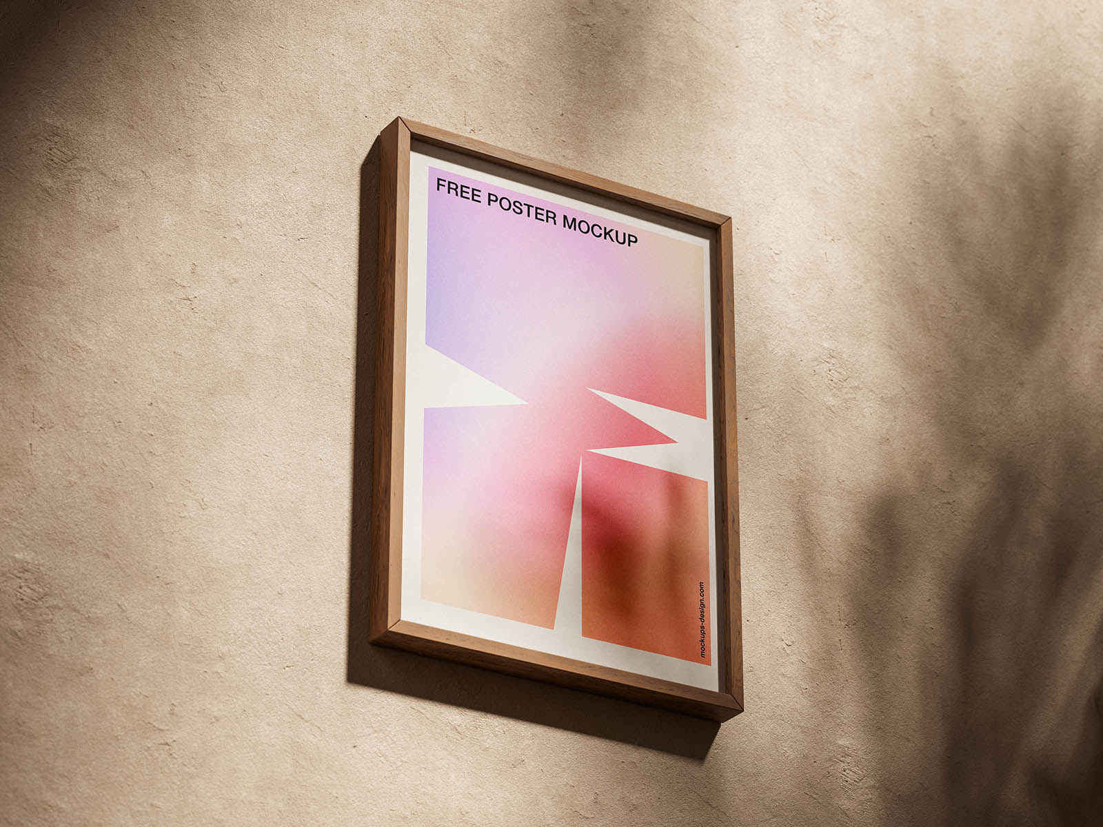 Free Oak-Framed Poster Mockup Free Oak-Framed Poster Mockup