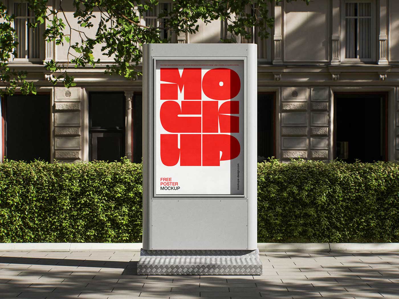 Free Outdoor Poster Stand Mockup