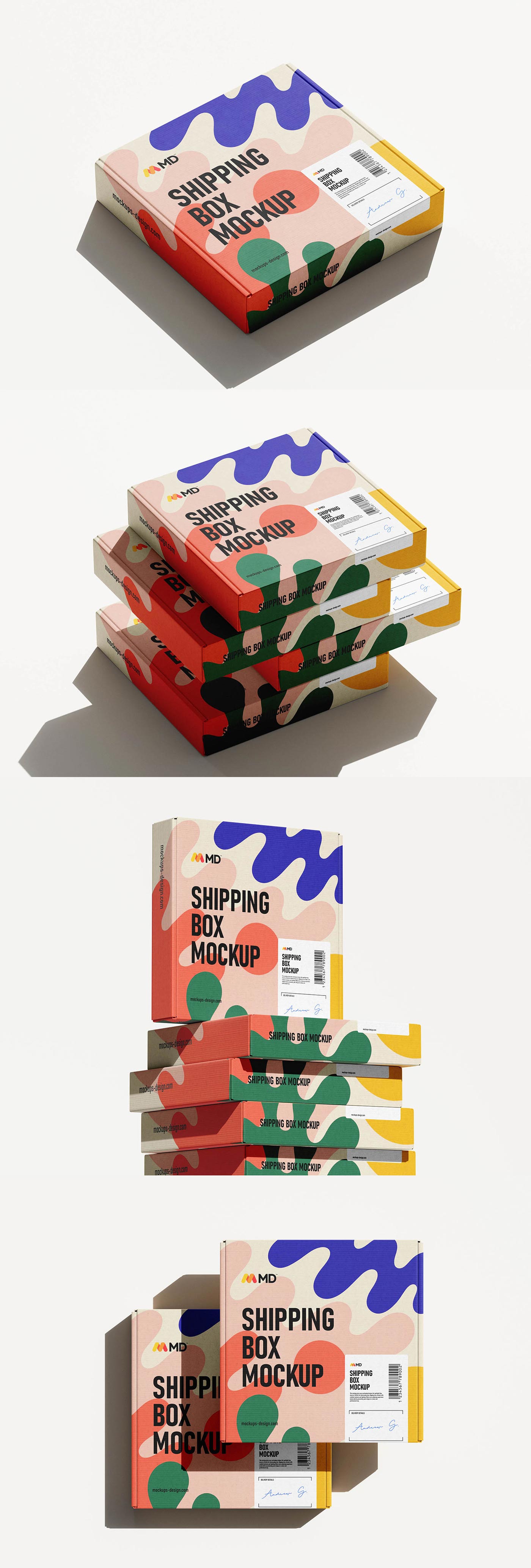 Free Square Shipping Box Mockup Free Square Shipping Box Mockup