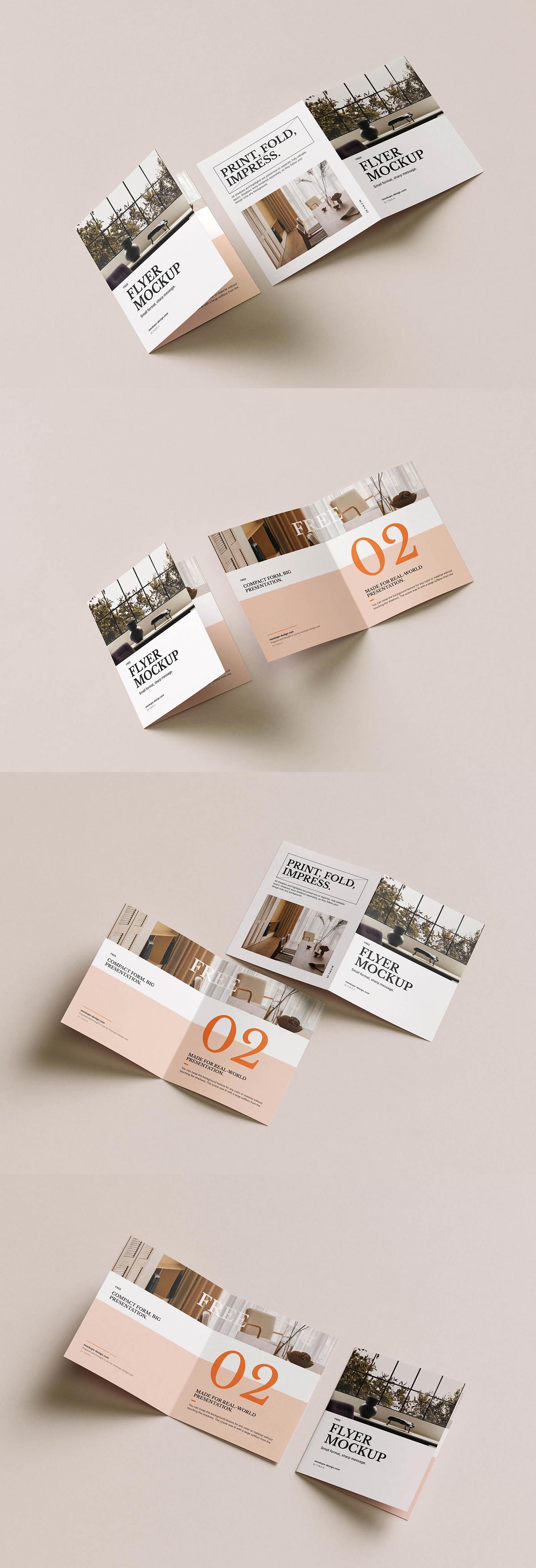Free Half-fold Flyer Mockup