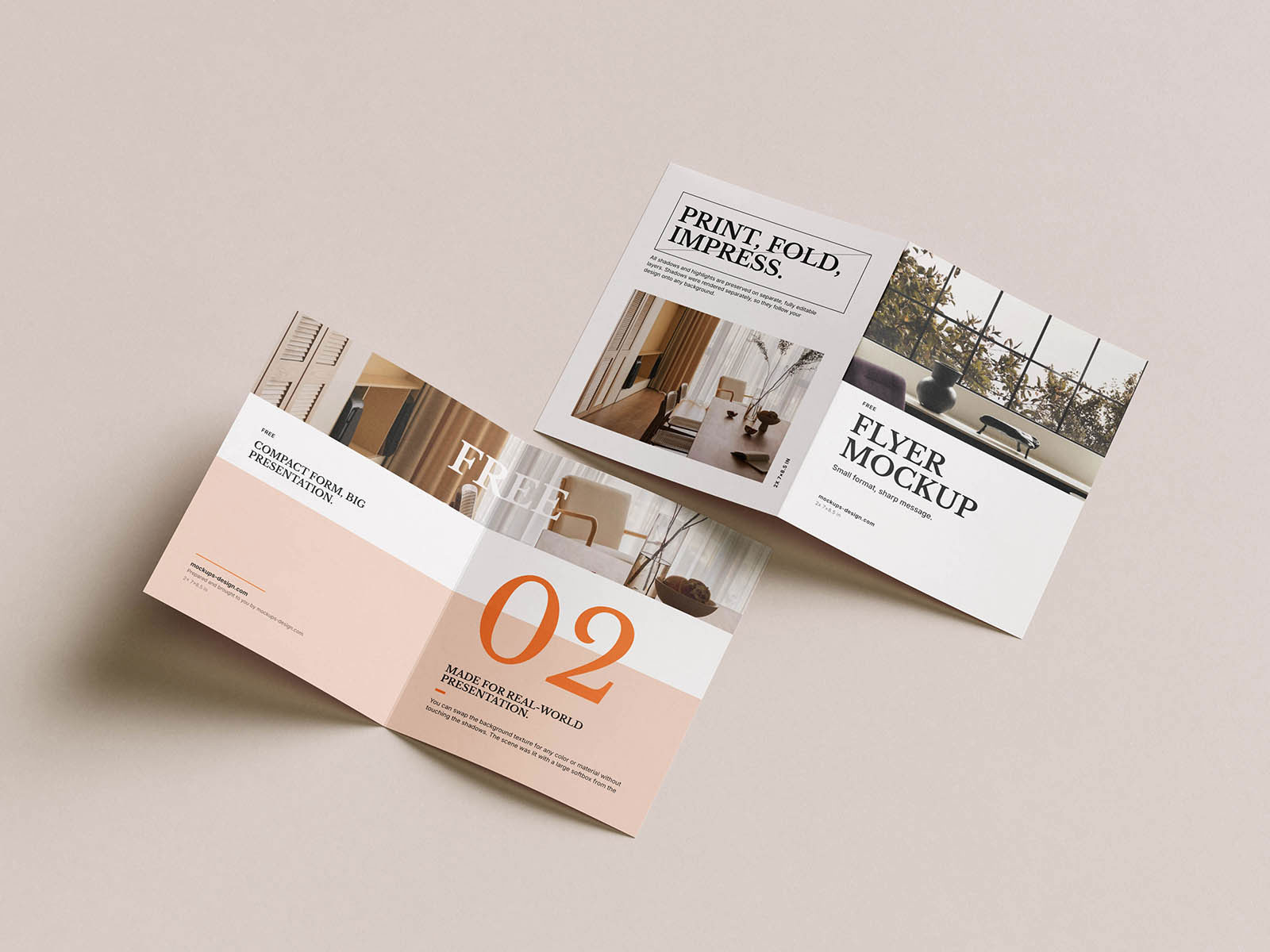 Free Half-fold Flyer Mockup