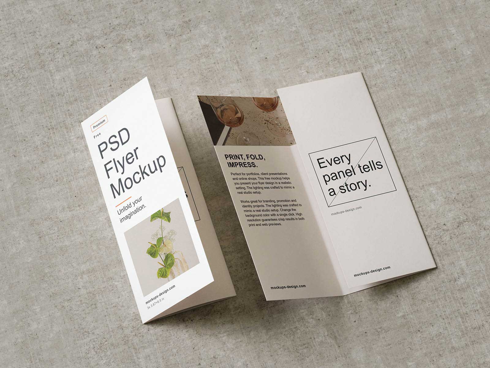 Free Textured Trifold Brochure Mockup Free Textured Trifold Brochure Mockup