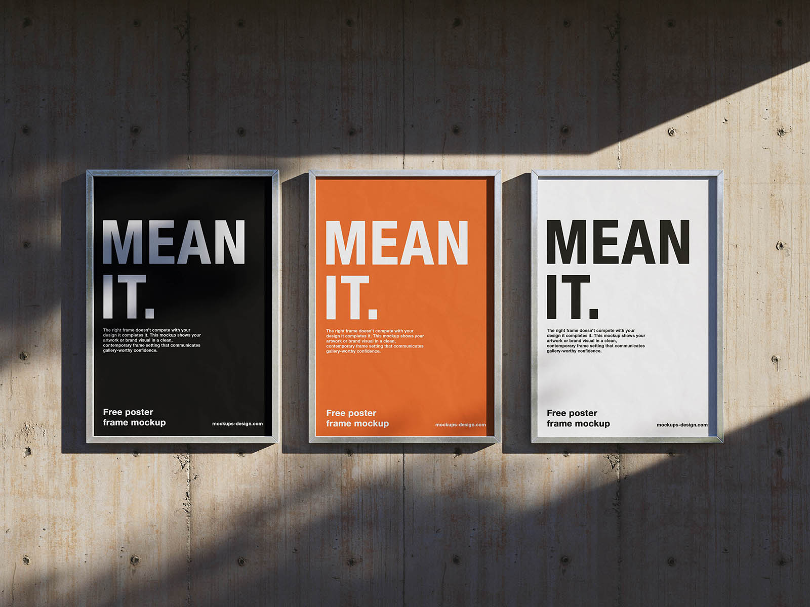 Free Concrete Wall Frame Poster Mockup