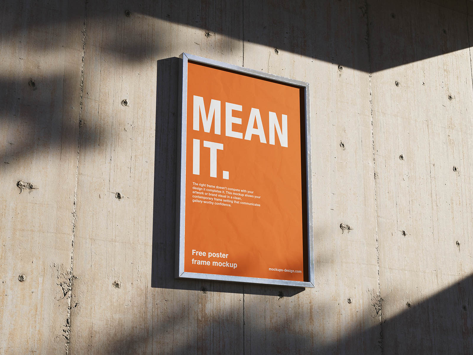 Free Concrete Wall Frame Poster Mockup