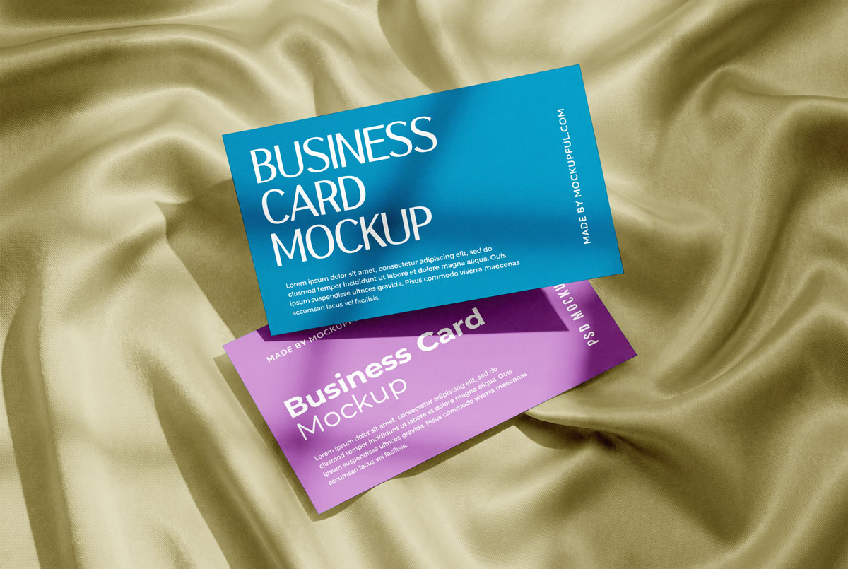 Free Fabric Business Card Mockups