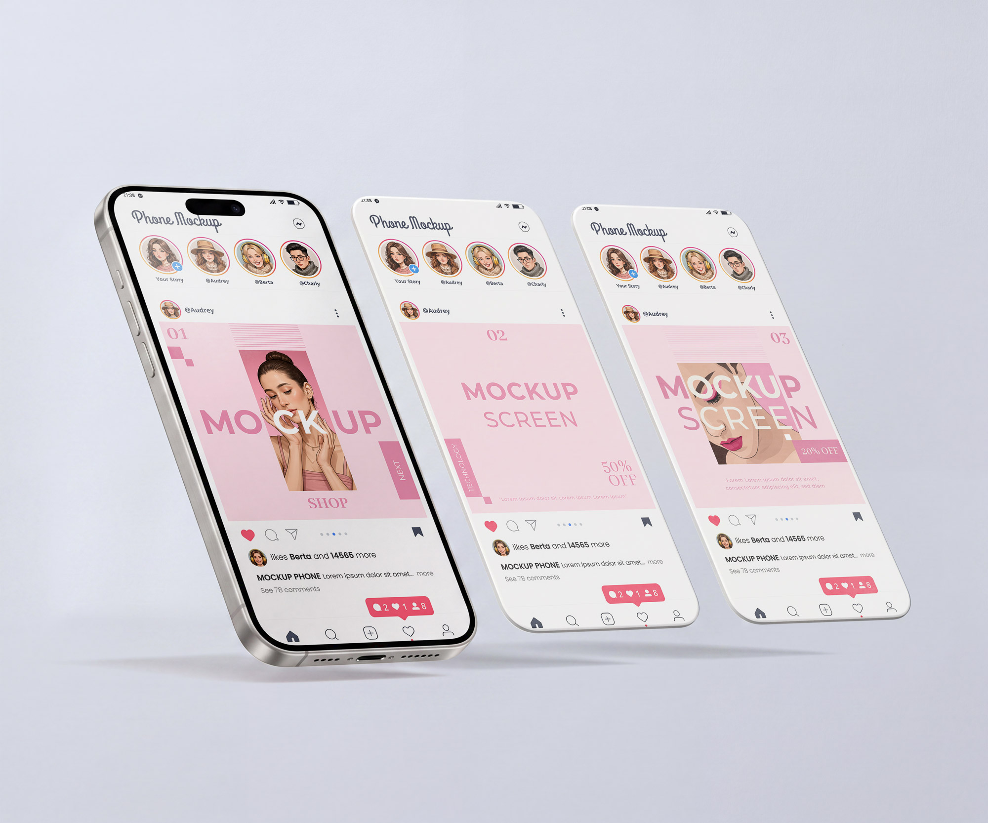 Free Phone Screen Instagram Post Mockup Free Phone Screen Instagram Post Mockup