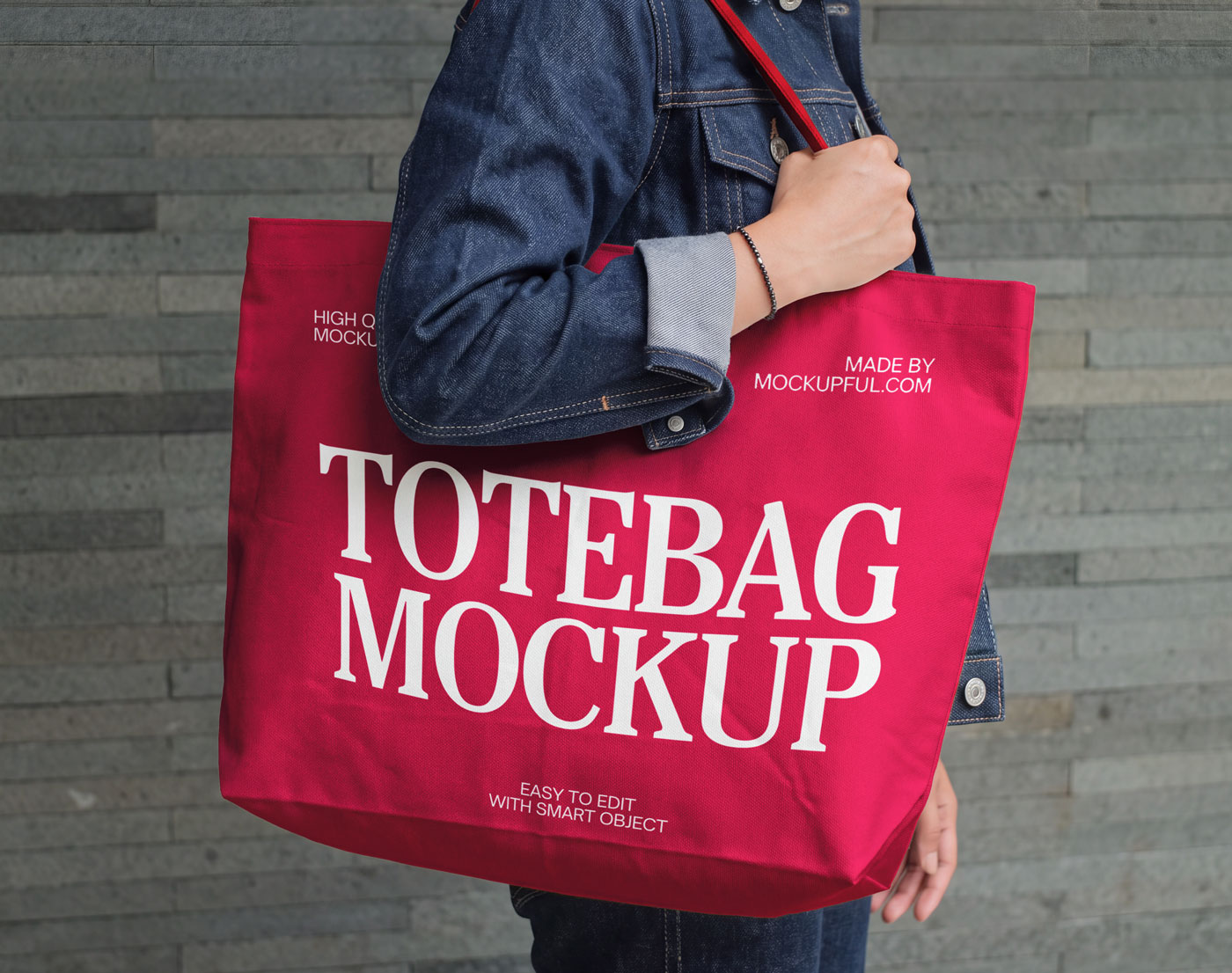 Free Realistic Fabric Tote Bag Mockup
