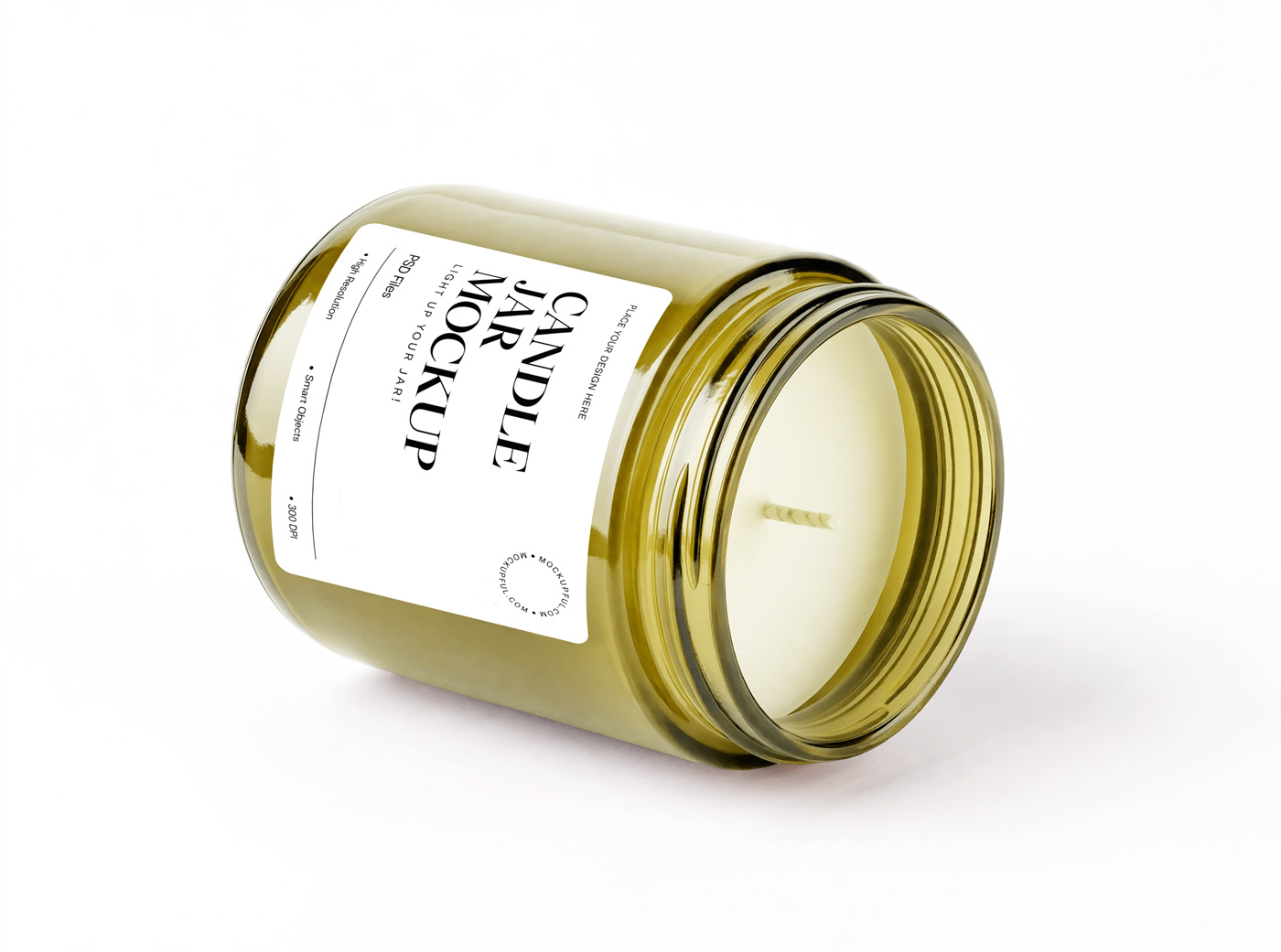 Free Glass Candle Jar Mockup