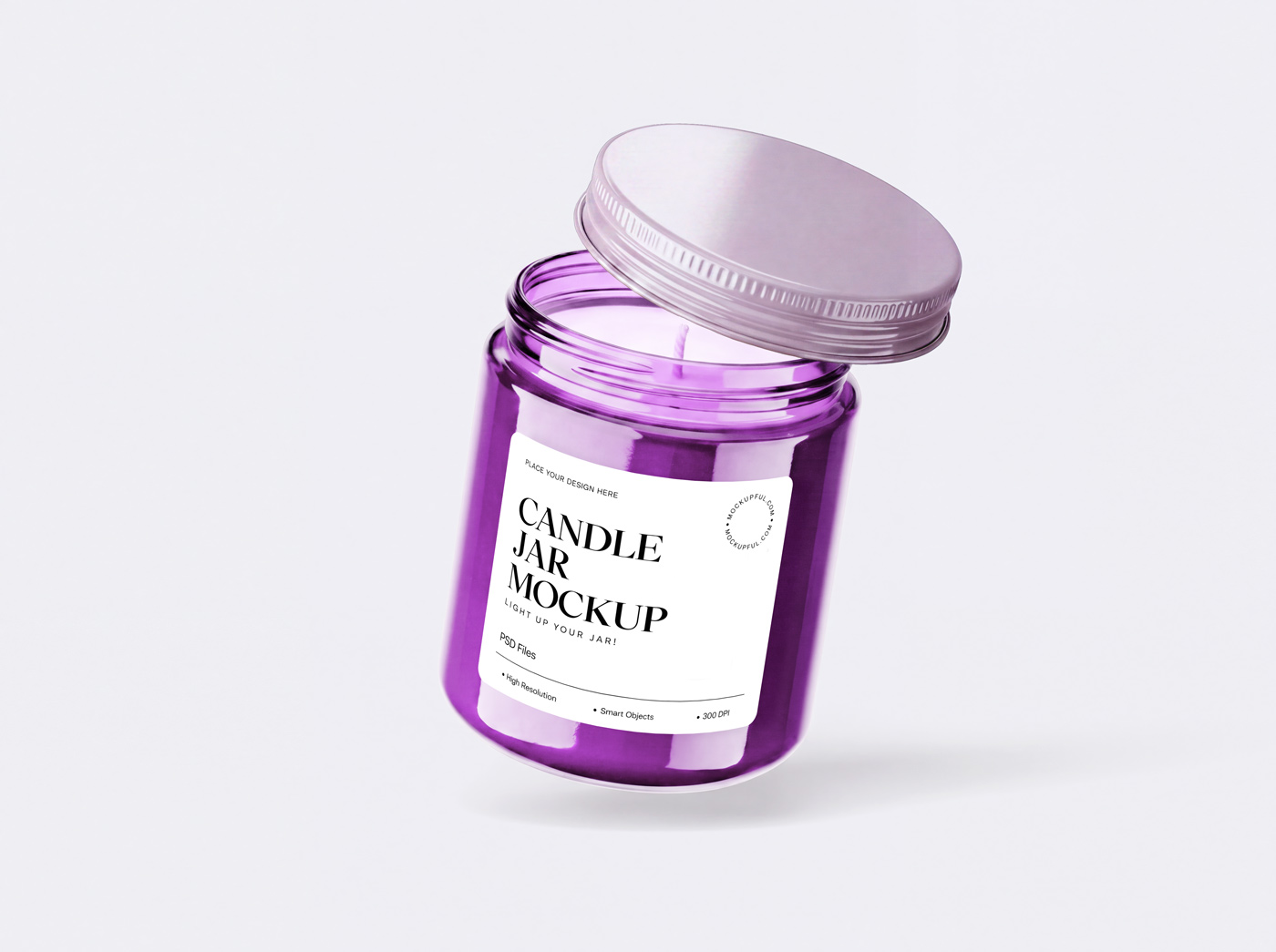 Free Glass Candle Jar Mockup
