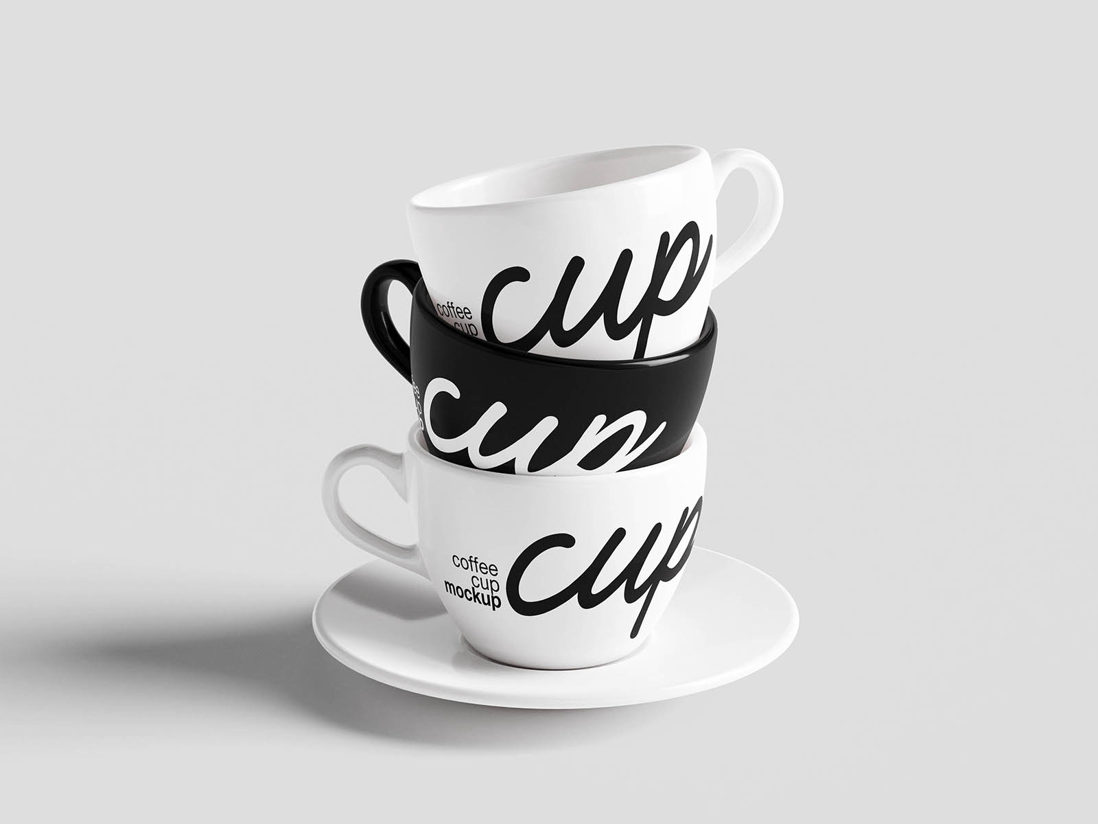 Free Saucer Coffee Cup Mockup