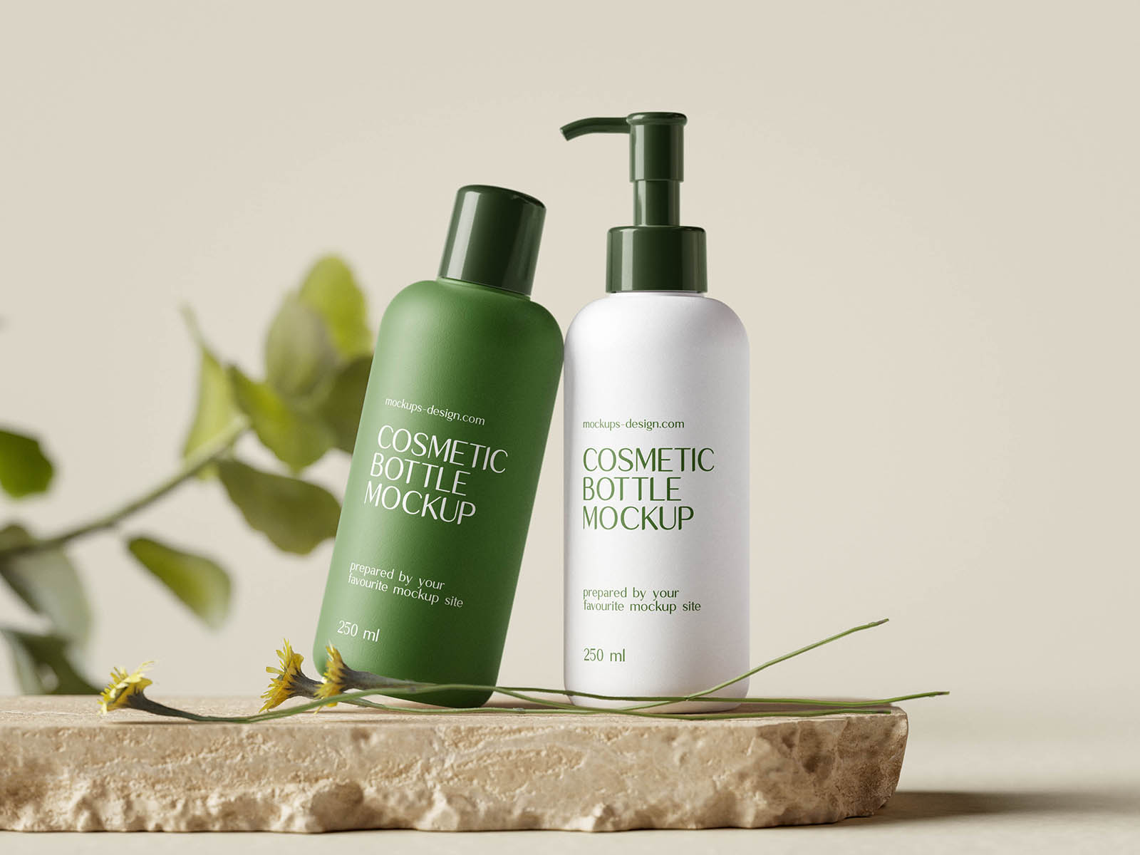 Free Soft Cosmetic Bottle Mockup