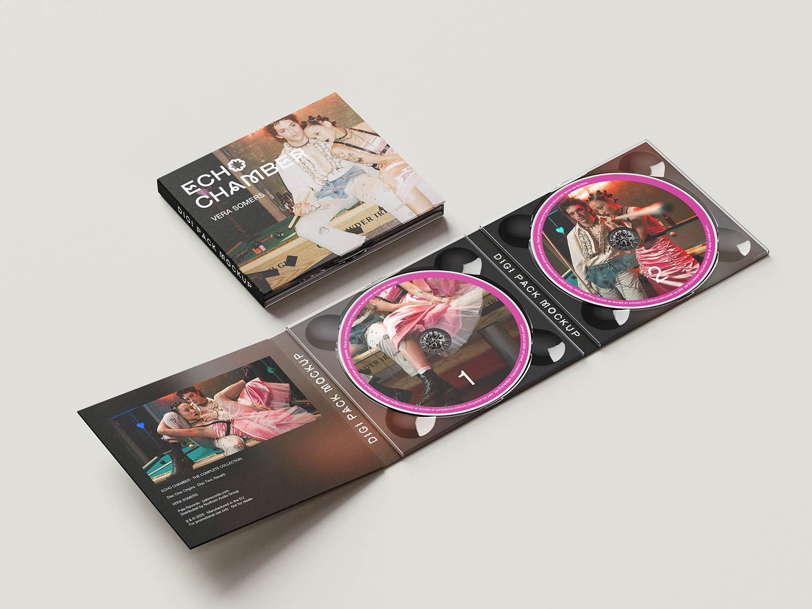 Free Double Disc Digipak Mockup