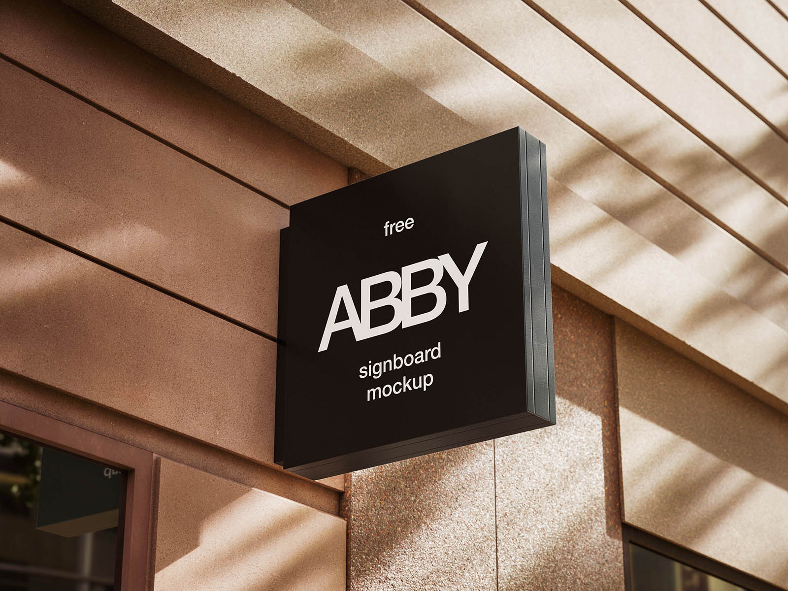 Free Square Signboard Mockup