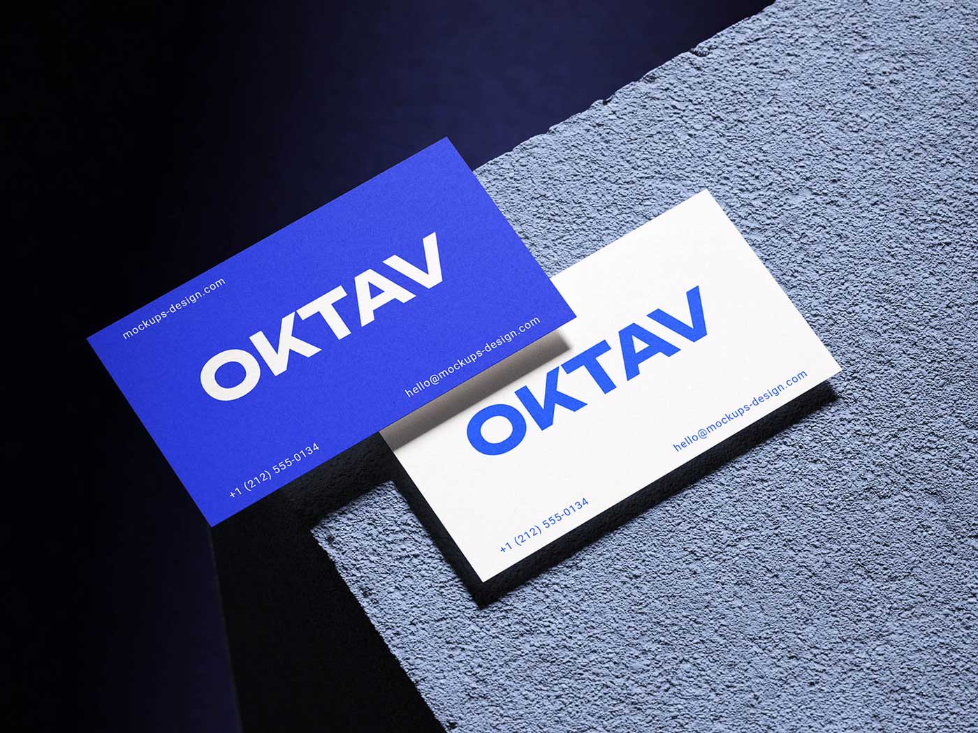 Free Stone Slab Business Card Mockup