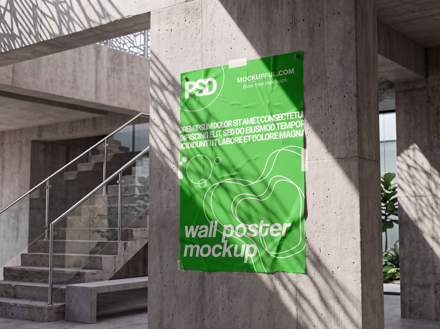 Free Street Wall Poster Mockup