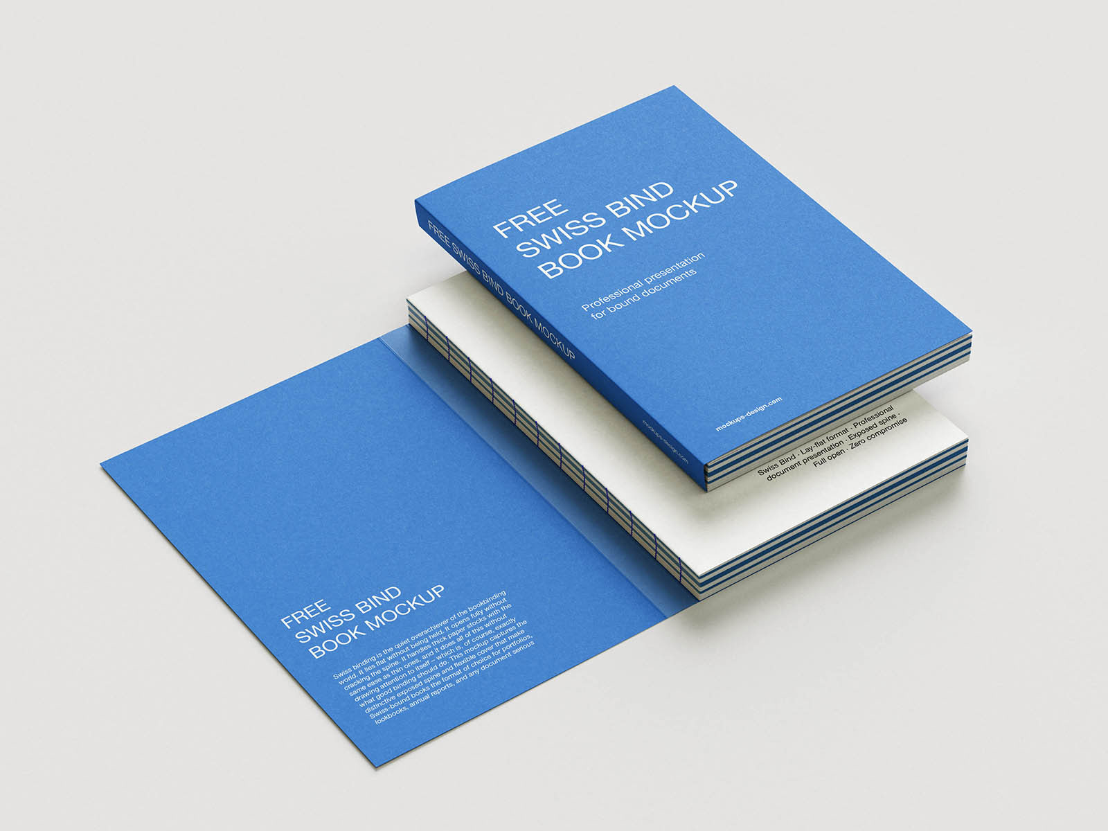 Free Swiss Binding Book Mockup