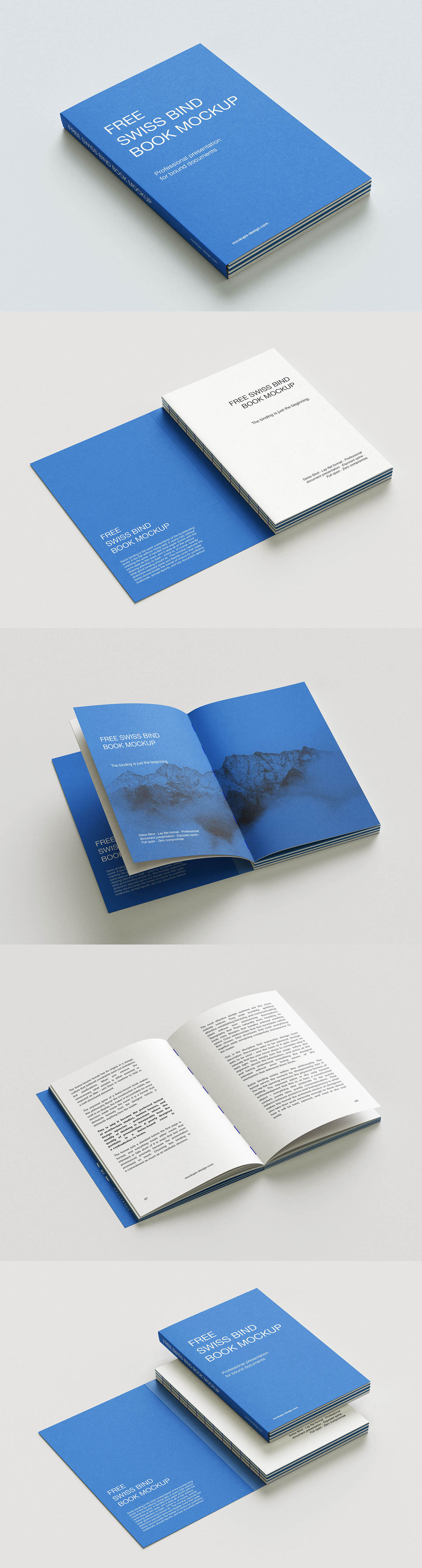Free Swiss Binding Book Mockup