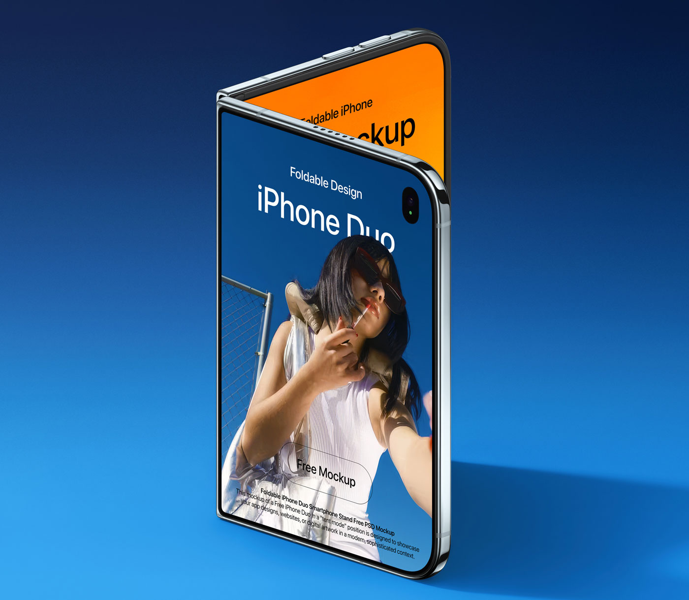 Free Foldable iPhone Duo Mockup