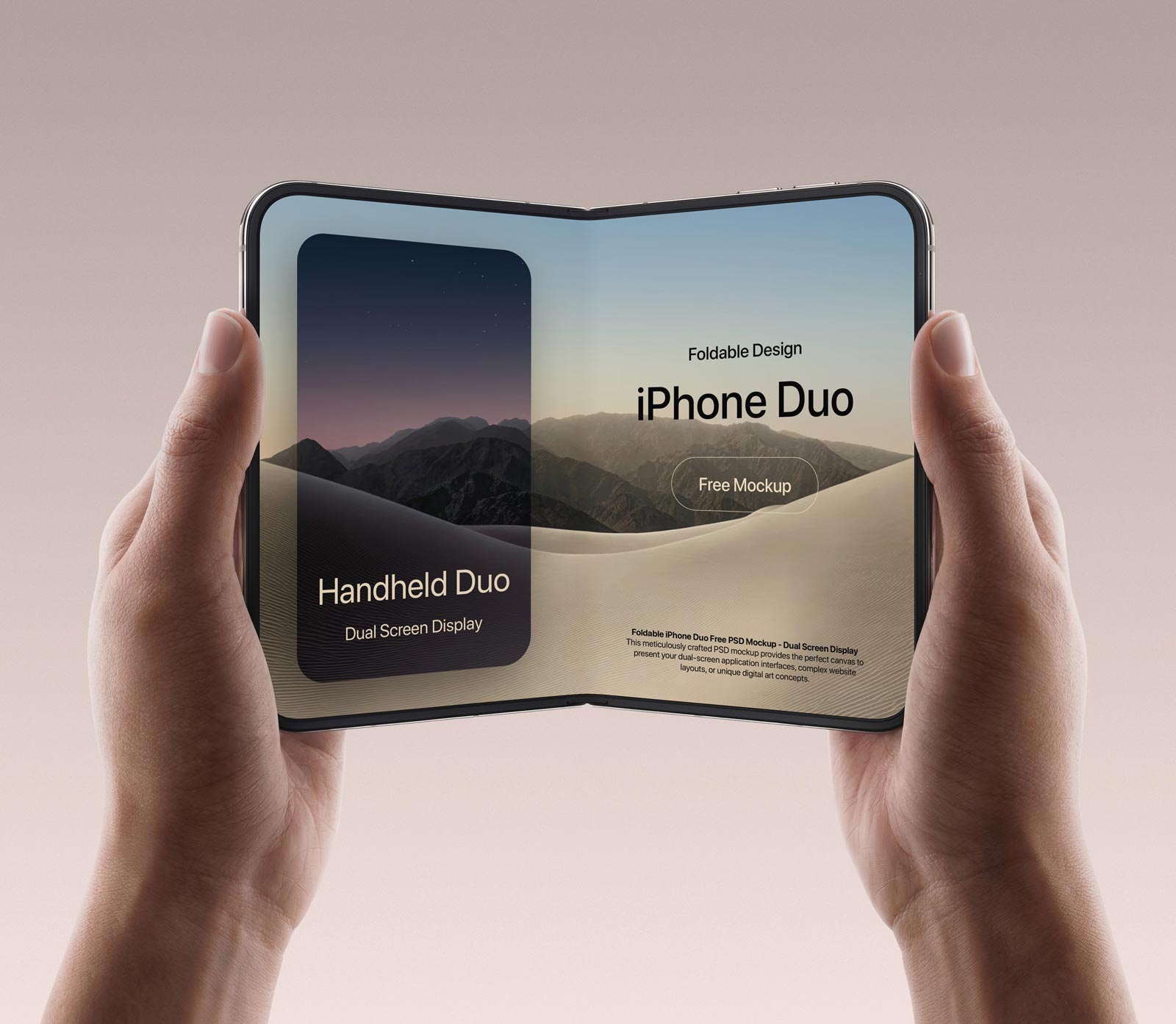 Free Foldable iPhone Duo Mockup