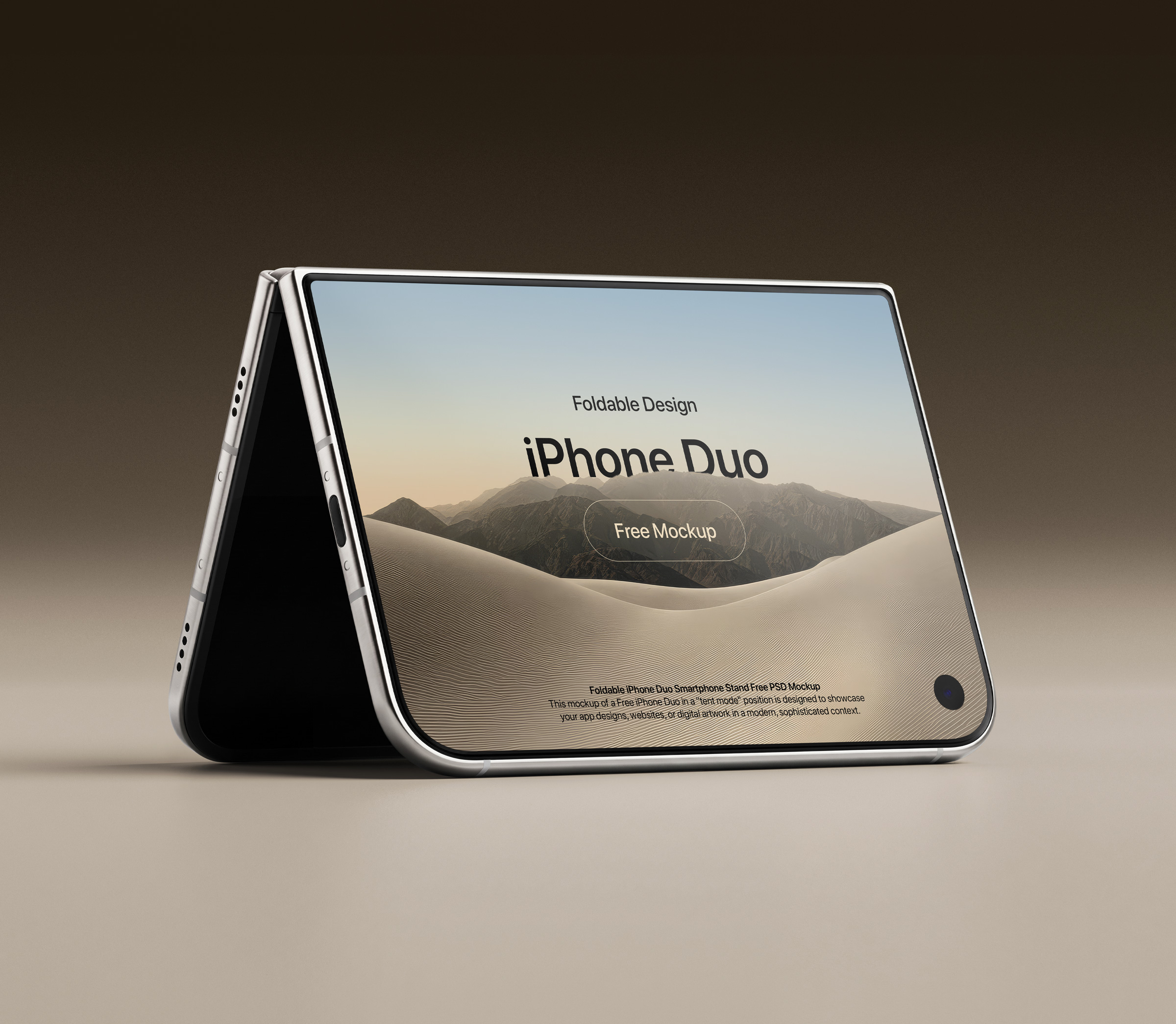 Free Foldable iPhone Duo Mockup