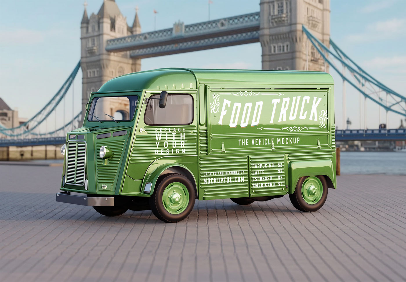 Free Vintage Food Truck Mockup Free Vintage Food Truck Mockup