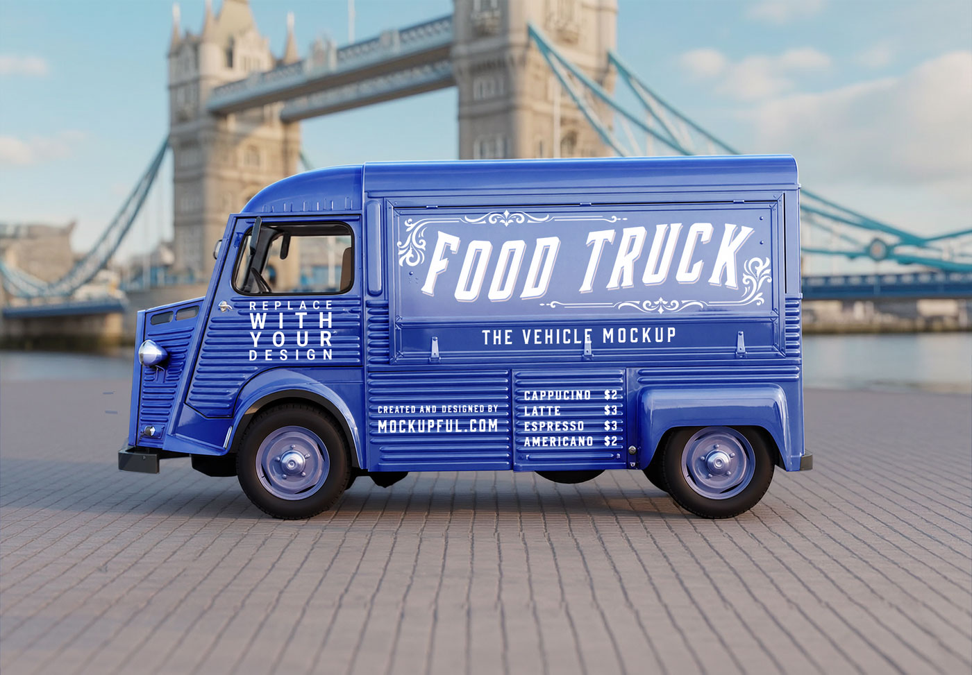 Free Vintage Food Truck Mockup