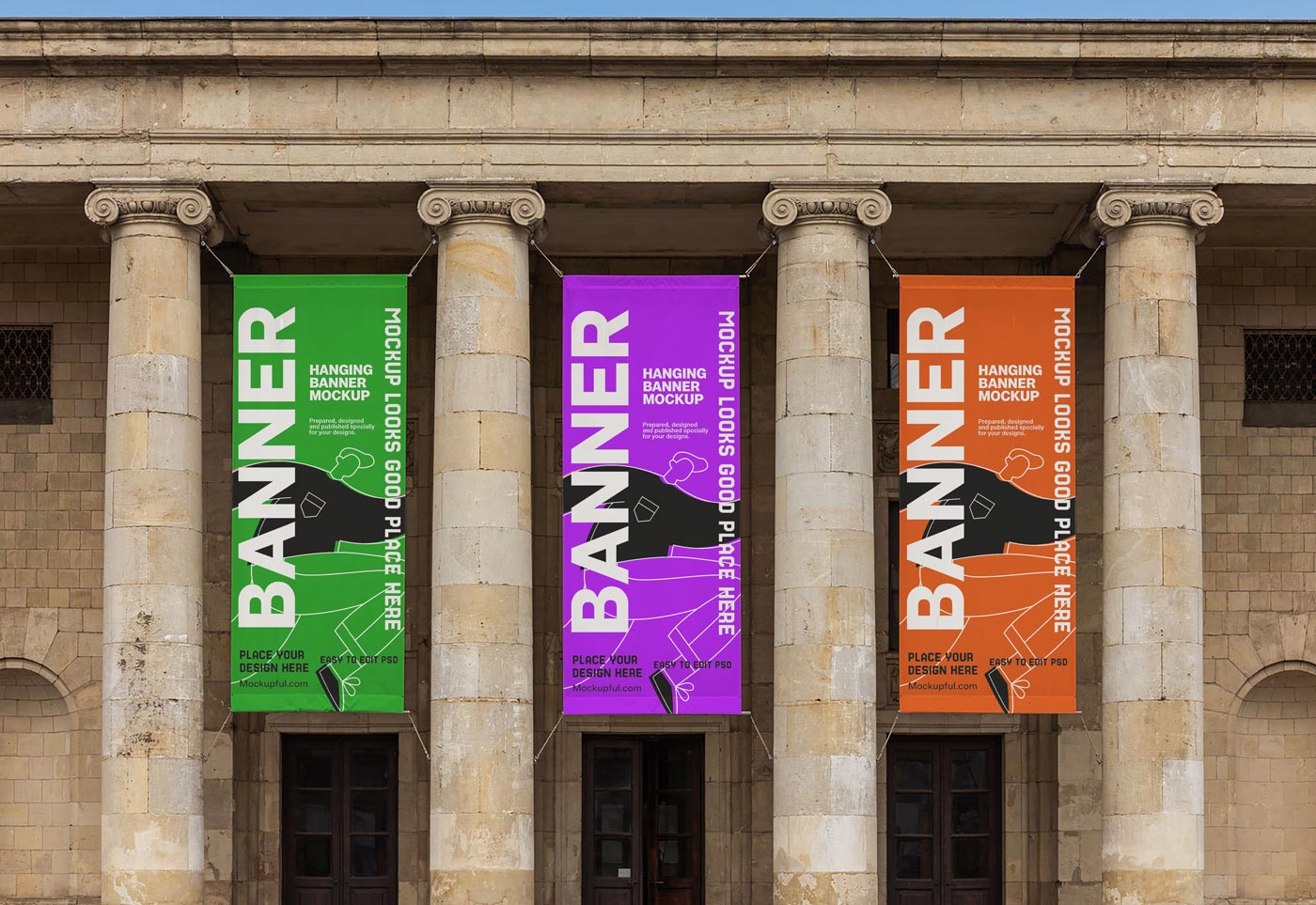Free Hanging Banner Mockup