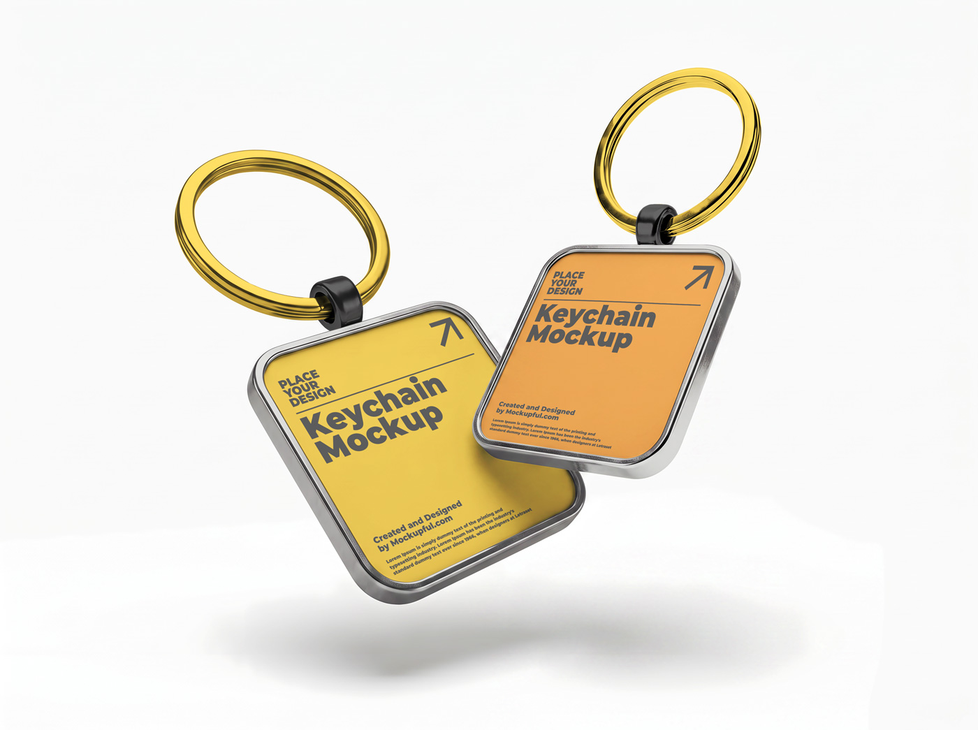 Free Square Keychain Mockup