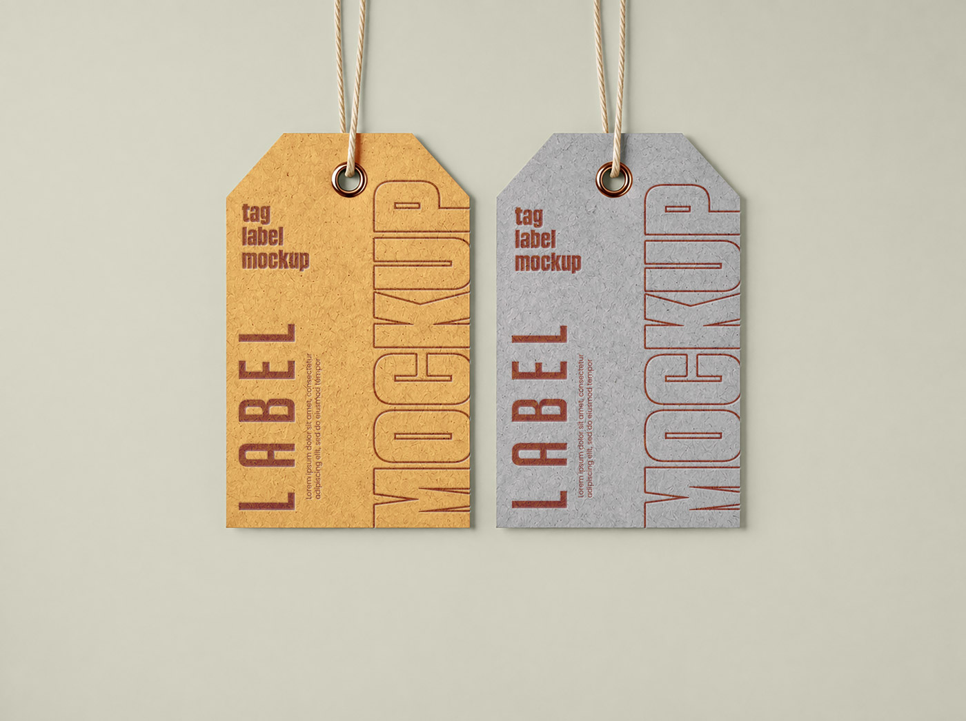 Free Kraft Label Tag Mockup