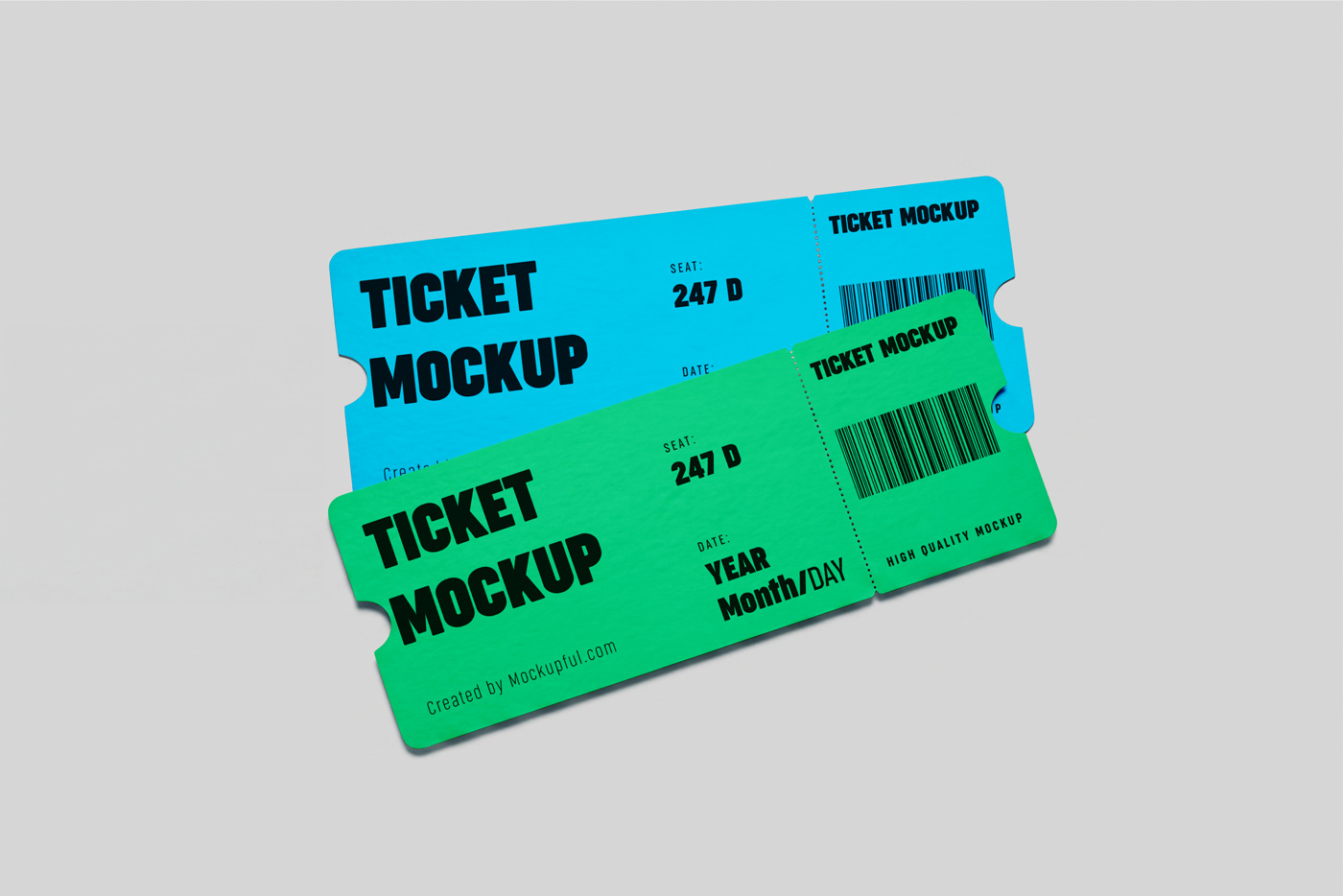 Free Paper Event Ticket Mockup PSD